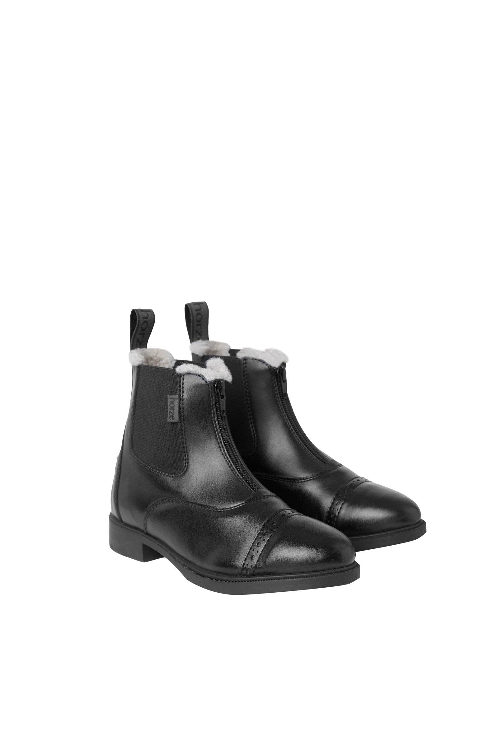 Horze Wexford Kids Front-Zip Jodhpur Winter Boots with Faux Fur Riding Boots & Riding Shoes