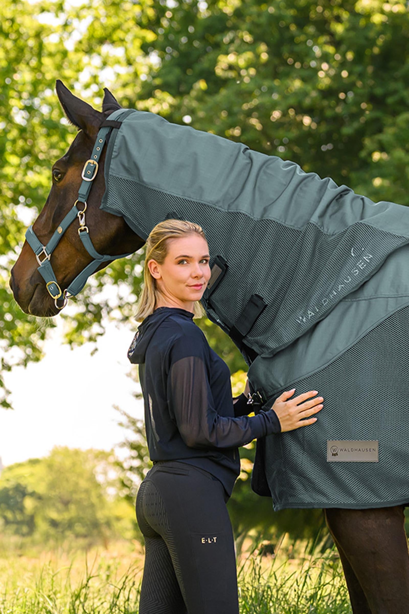 Waldhausen Comfort cubrecuello lluvia y antimoscas Mantas Caballo