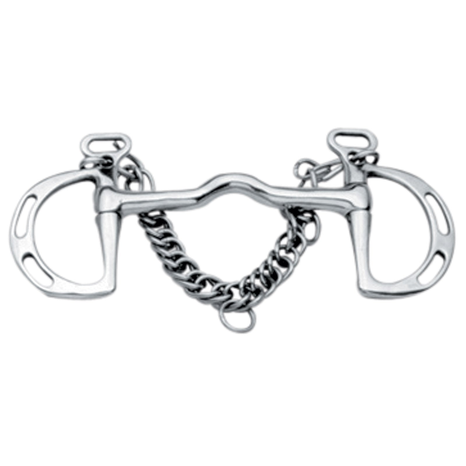 Korsteel Stainless Steel Cambridge Mouth Slotted Ring Kimblewick Bit Filetes y Bocados
