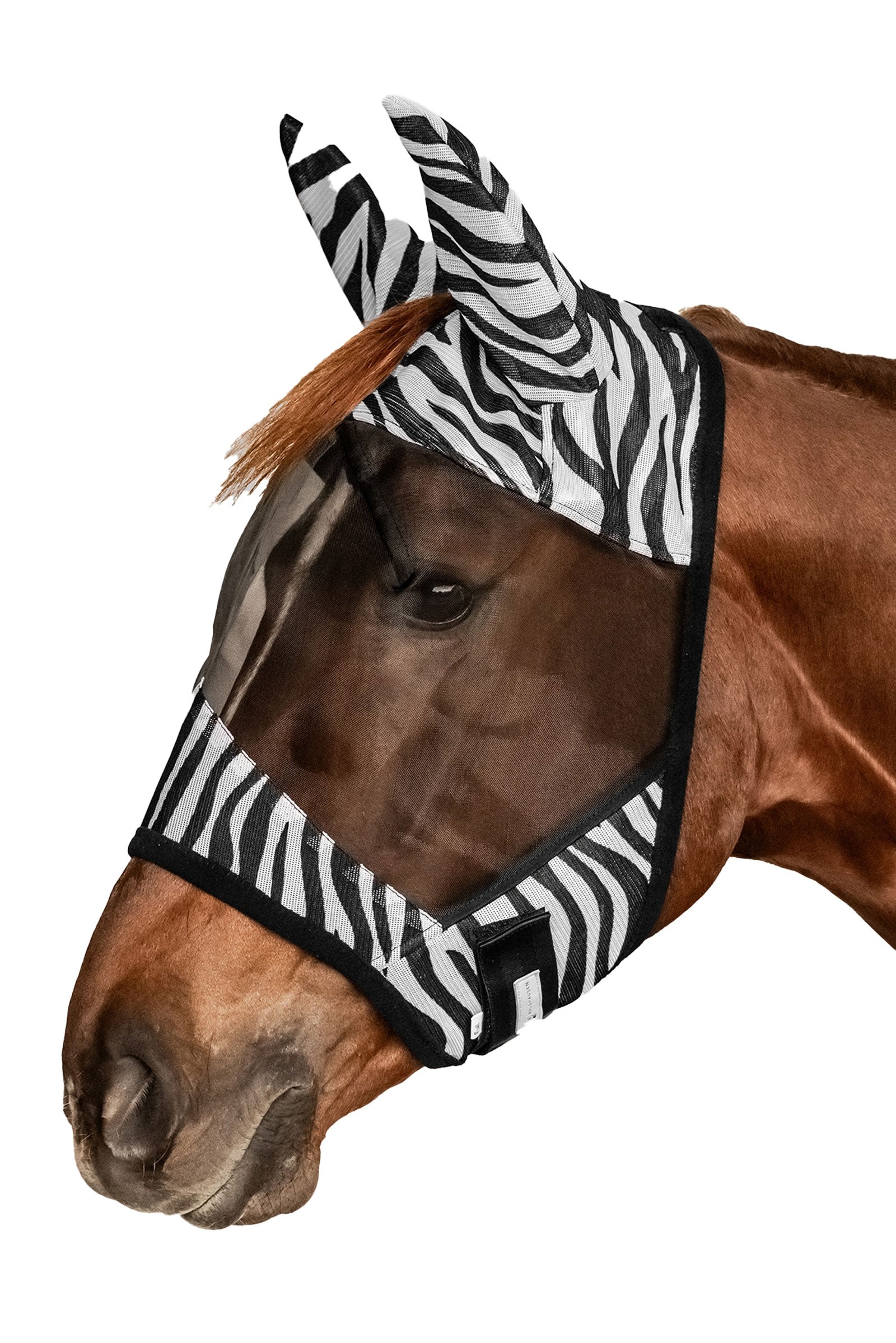 Waldhausen Zebra máscara antimoscas con protección UV Protección Antimoscas para Caballos