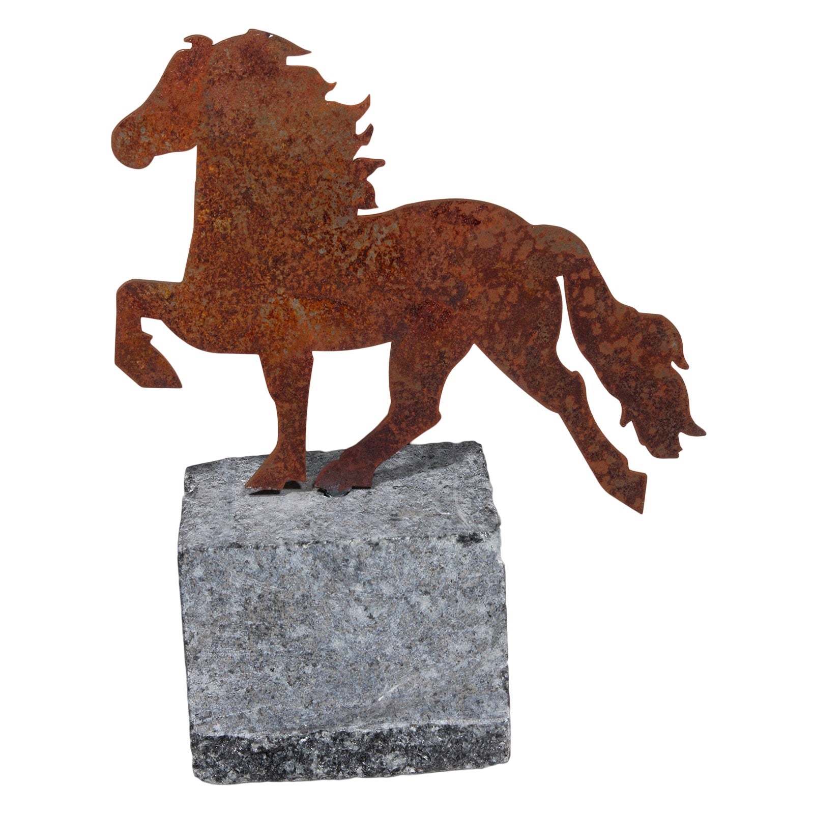 Karlslund Caballo de acero w. Piedra de granito Regalos