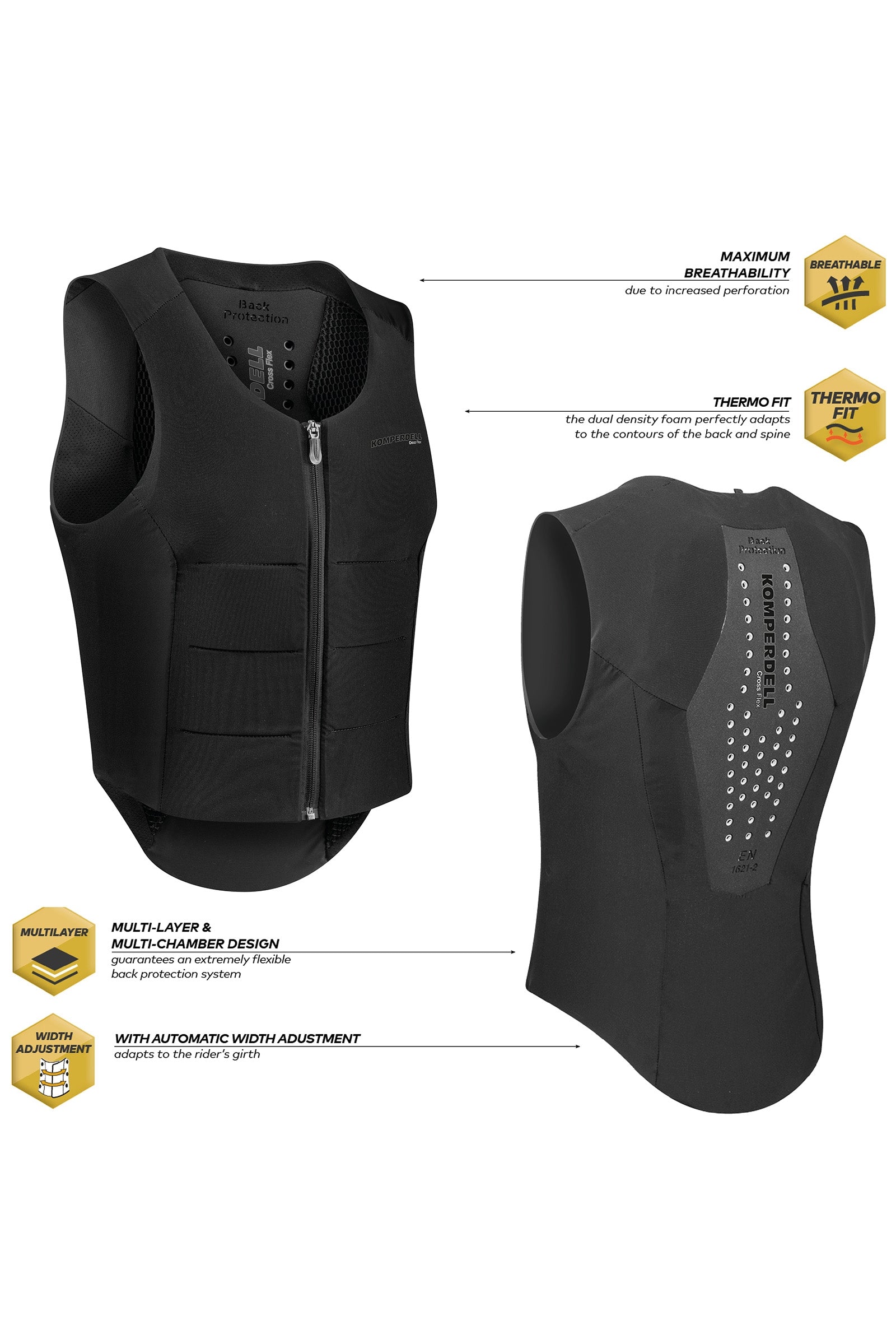 Komperdell Ballistic Flex Fit Regular Back Protector Safety Equipment