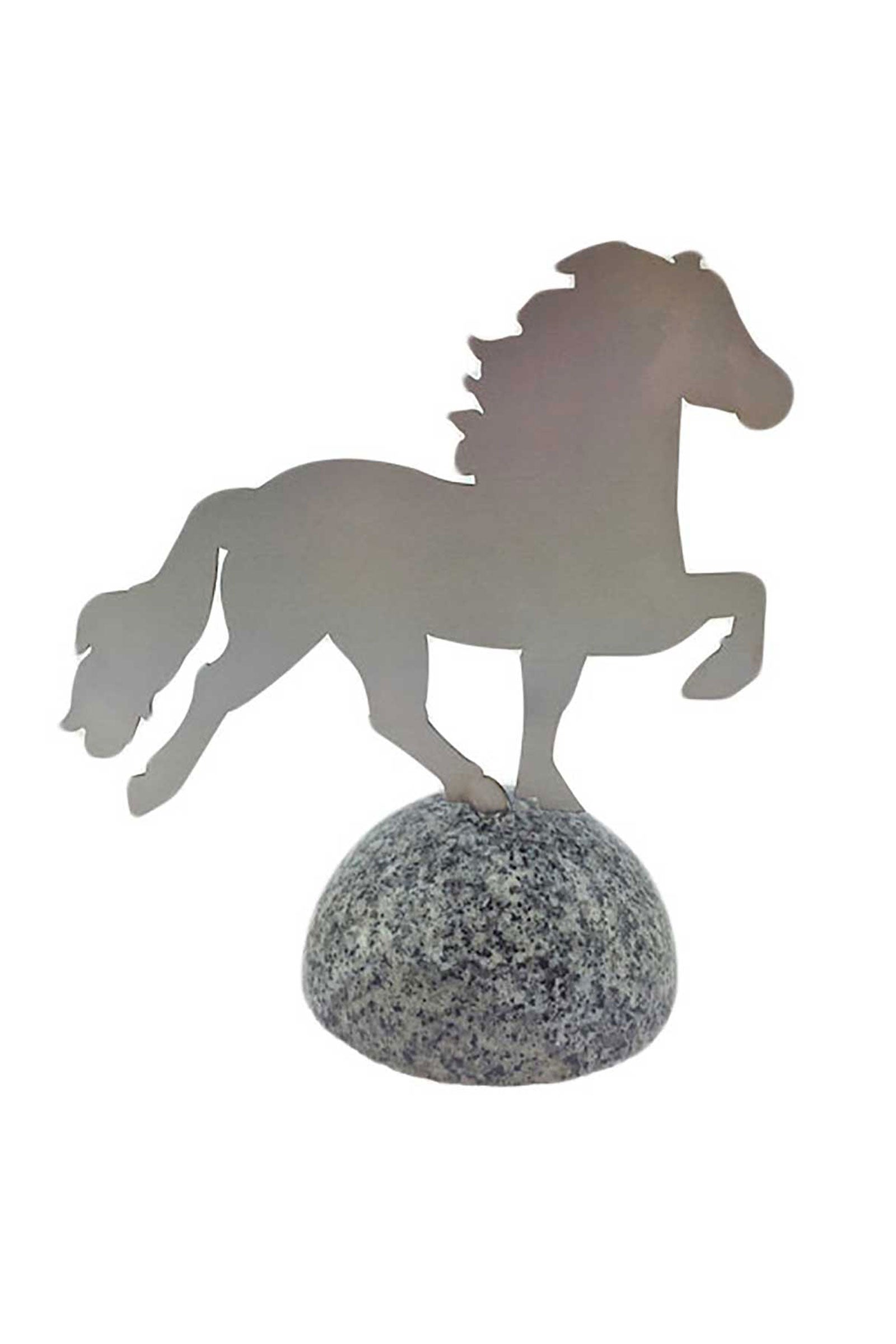 Karlslund Caballo decorativo, acero inoxidable sobre piedra de granito pulido Regalos