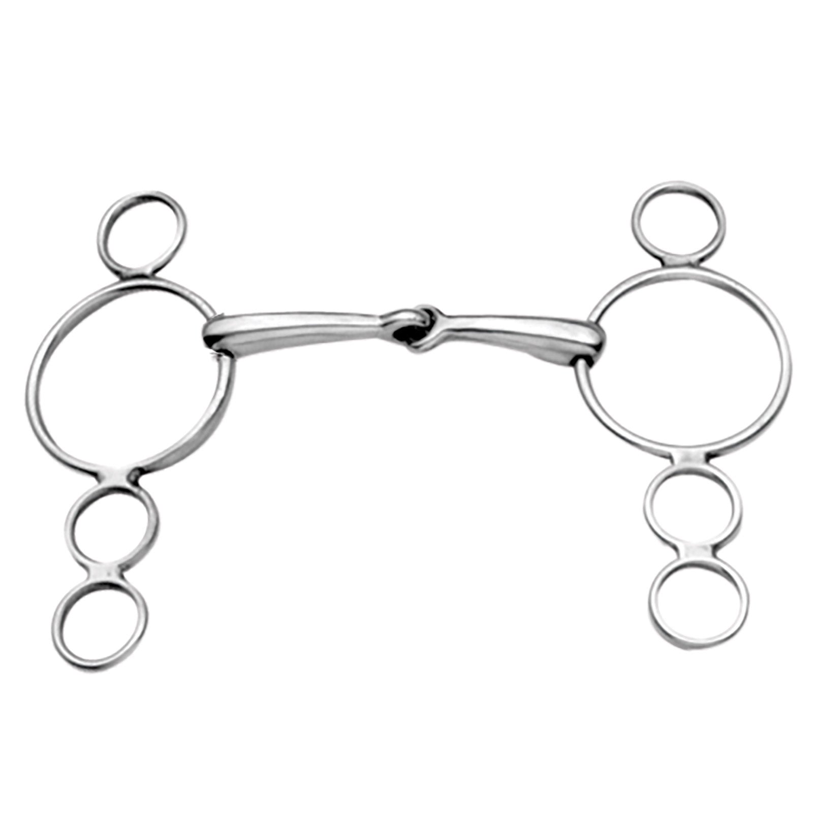 Korsteel Stainless Steel Jointed 3 Ring Dutch Gag Bit Filetes y Bocados