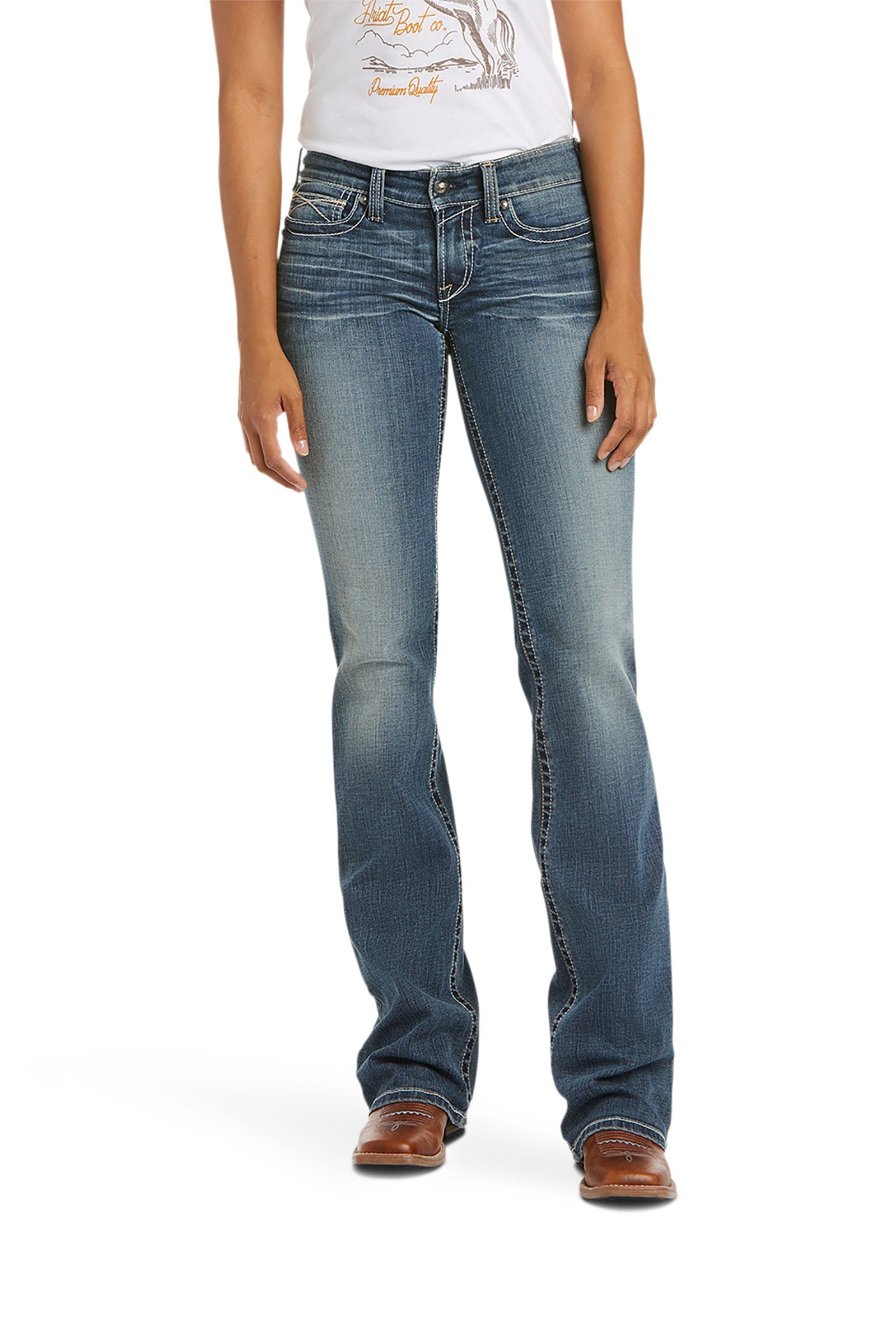 Ariat Whipstitch R.E.A.L. Bootcut stretch jeans con tiro medio Ropa Mujer