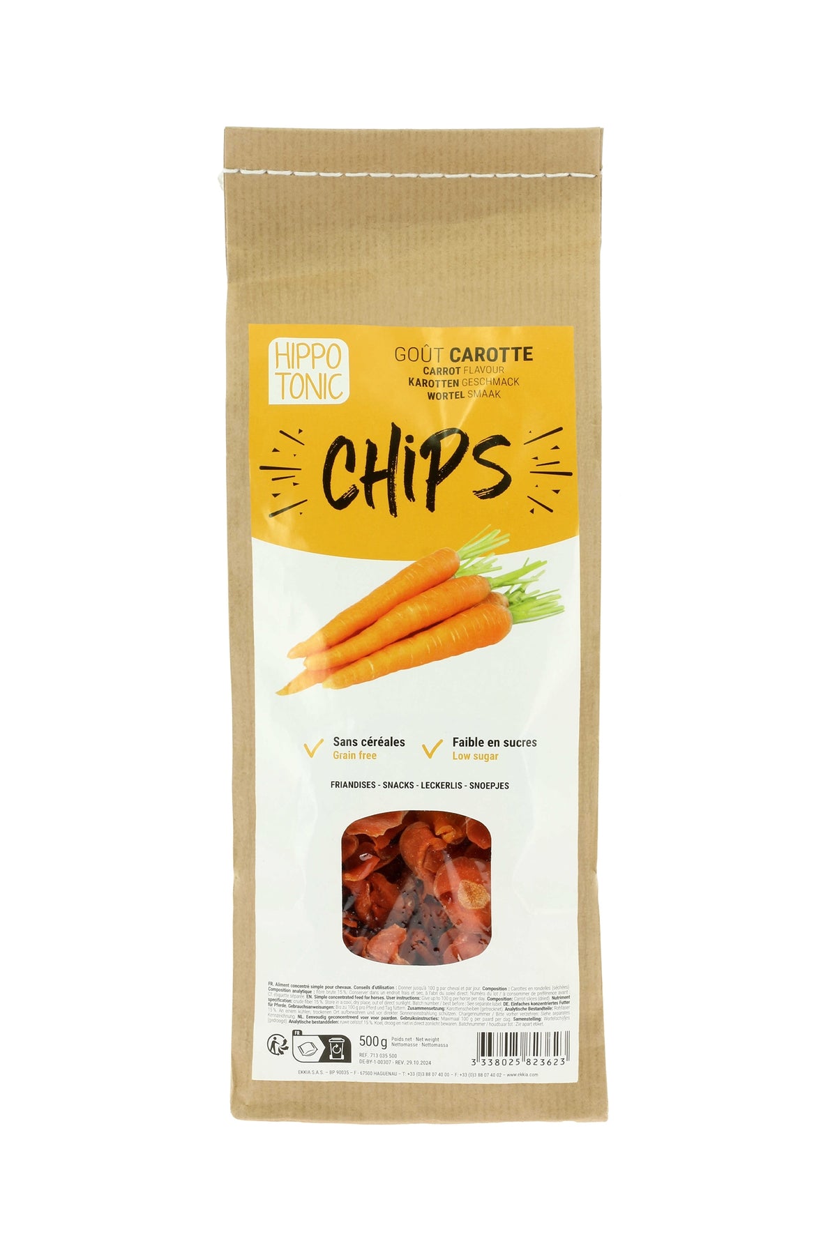 HIPPOTONIC zanahoria chips para caballos, 500 g Horse Feed & Nutrition