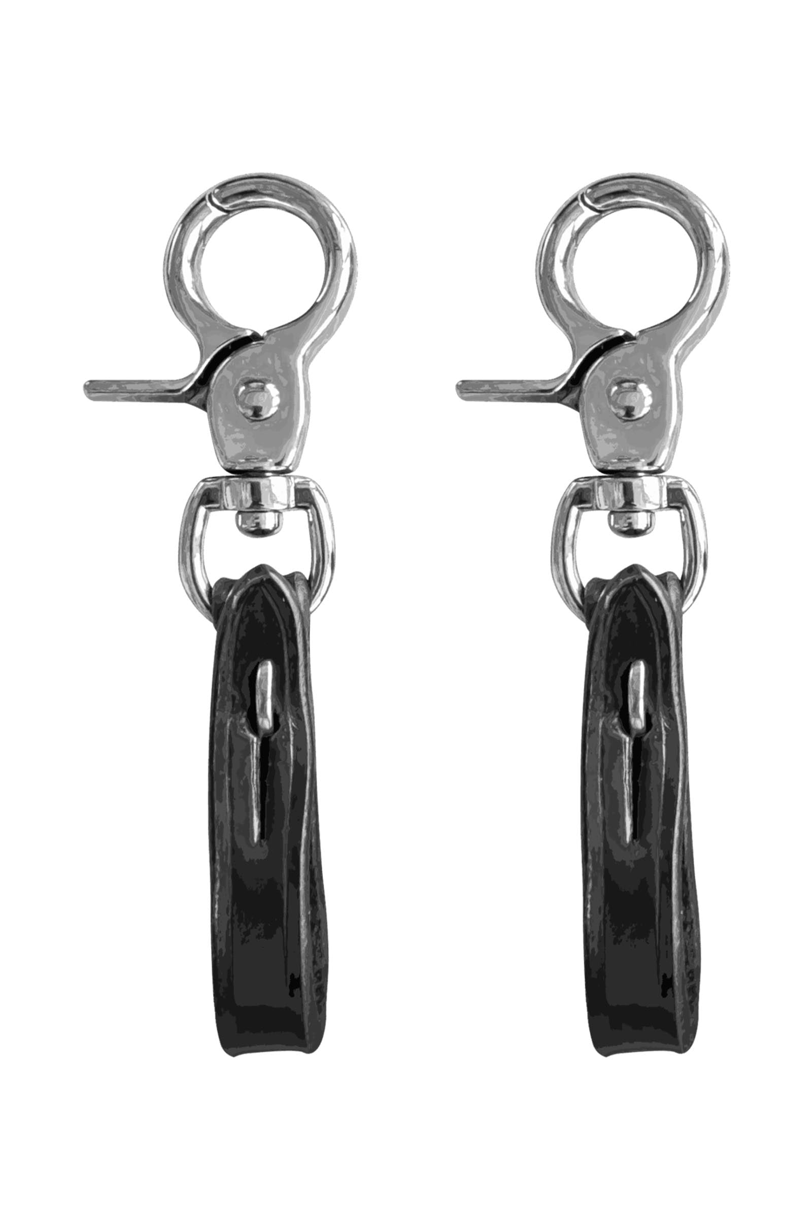 Sprenger soportes para estribos de cuero con mosquetón, negro Accesorios