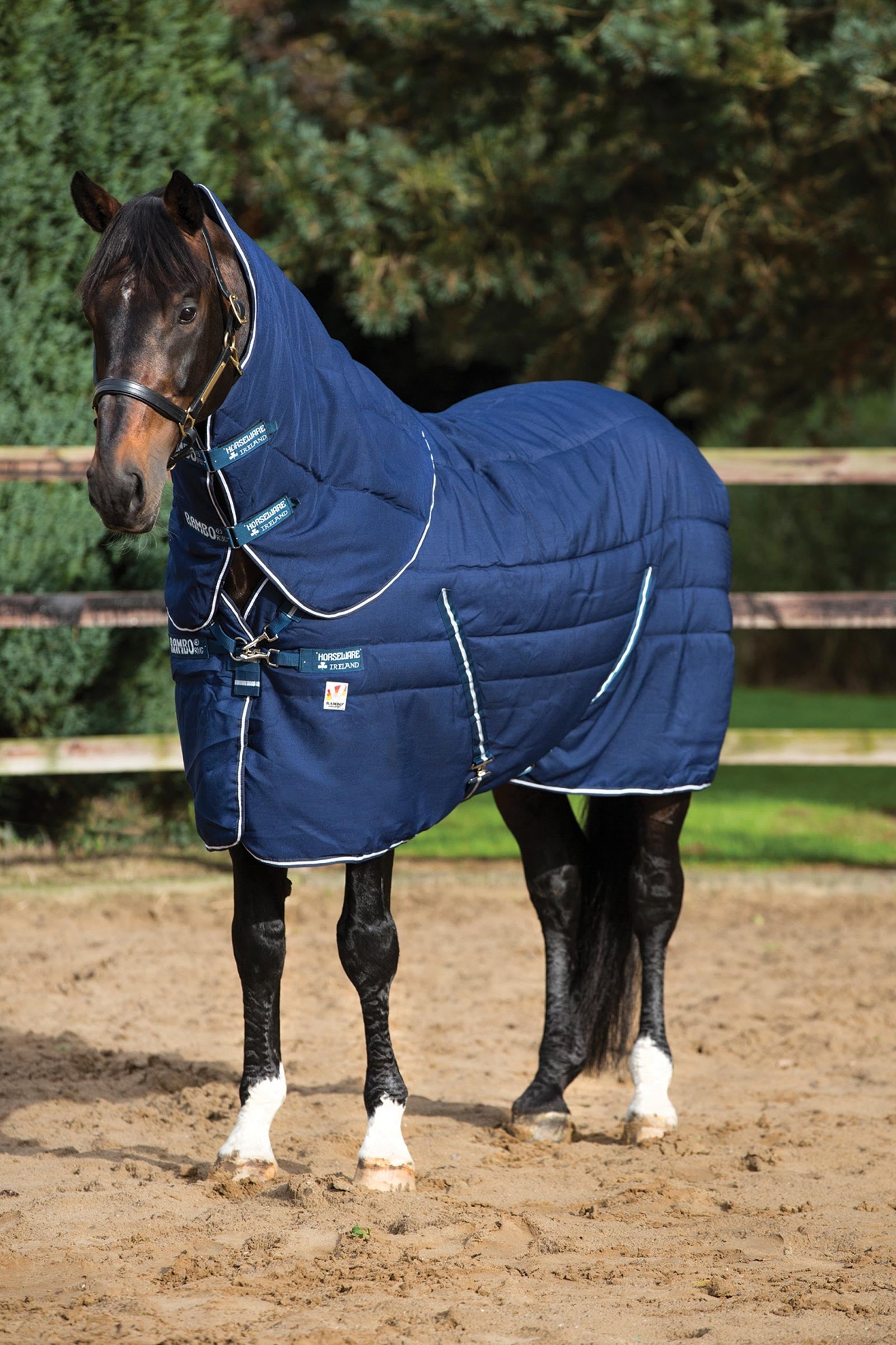 Horseware Rambo Plus Vari-Layer Stable Rug With Detachable Neck, 450g Horse Rugs