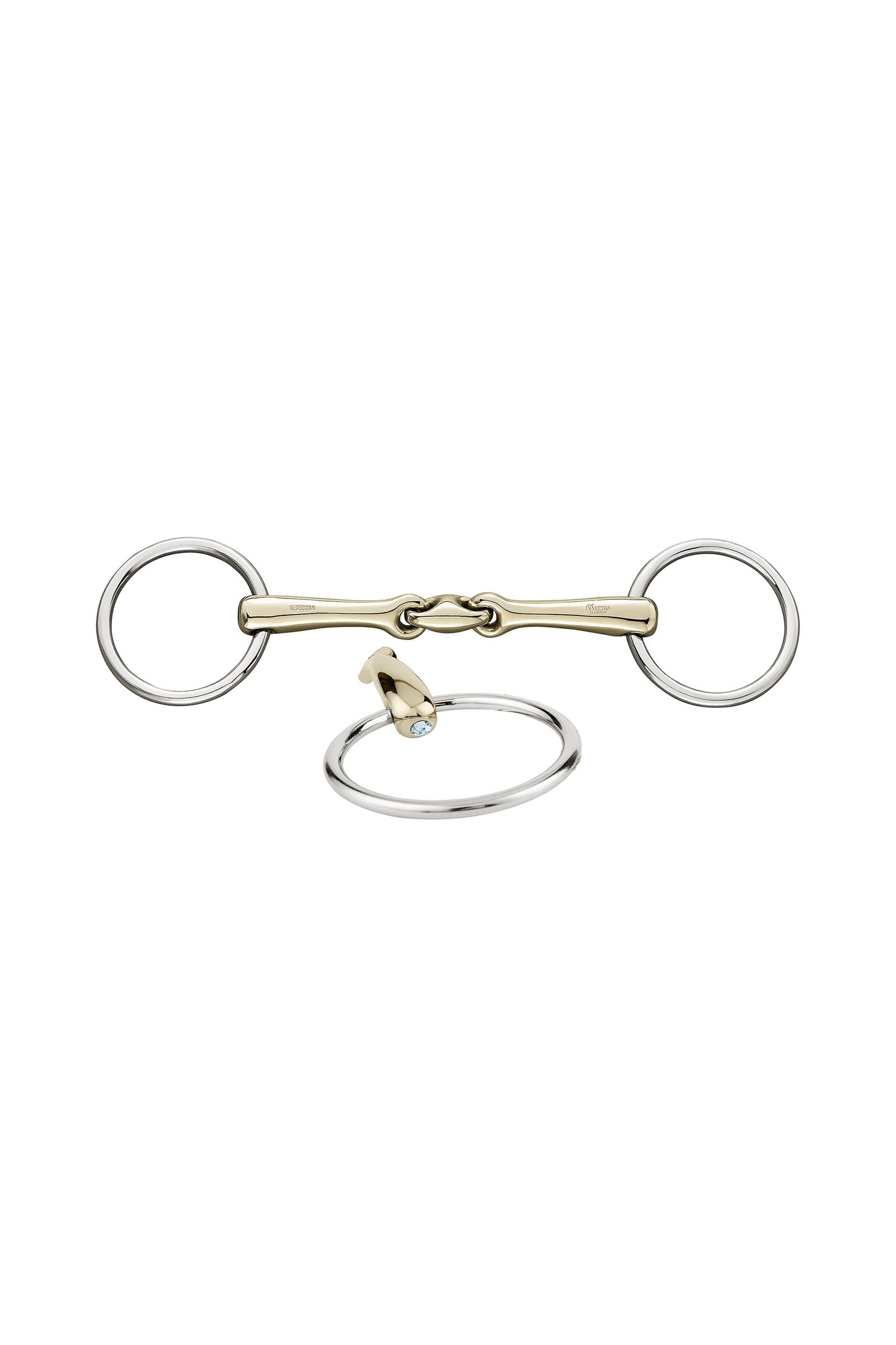 Sprenger KK Ultra Bradoon Bit, Double Jt. 14mm, Sensogan, W. Crystals Horse Bits