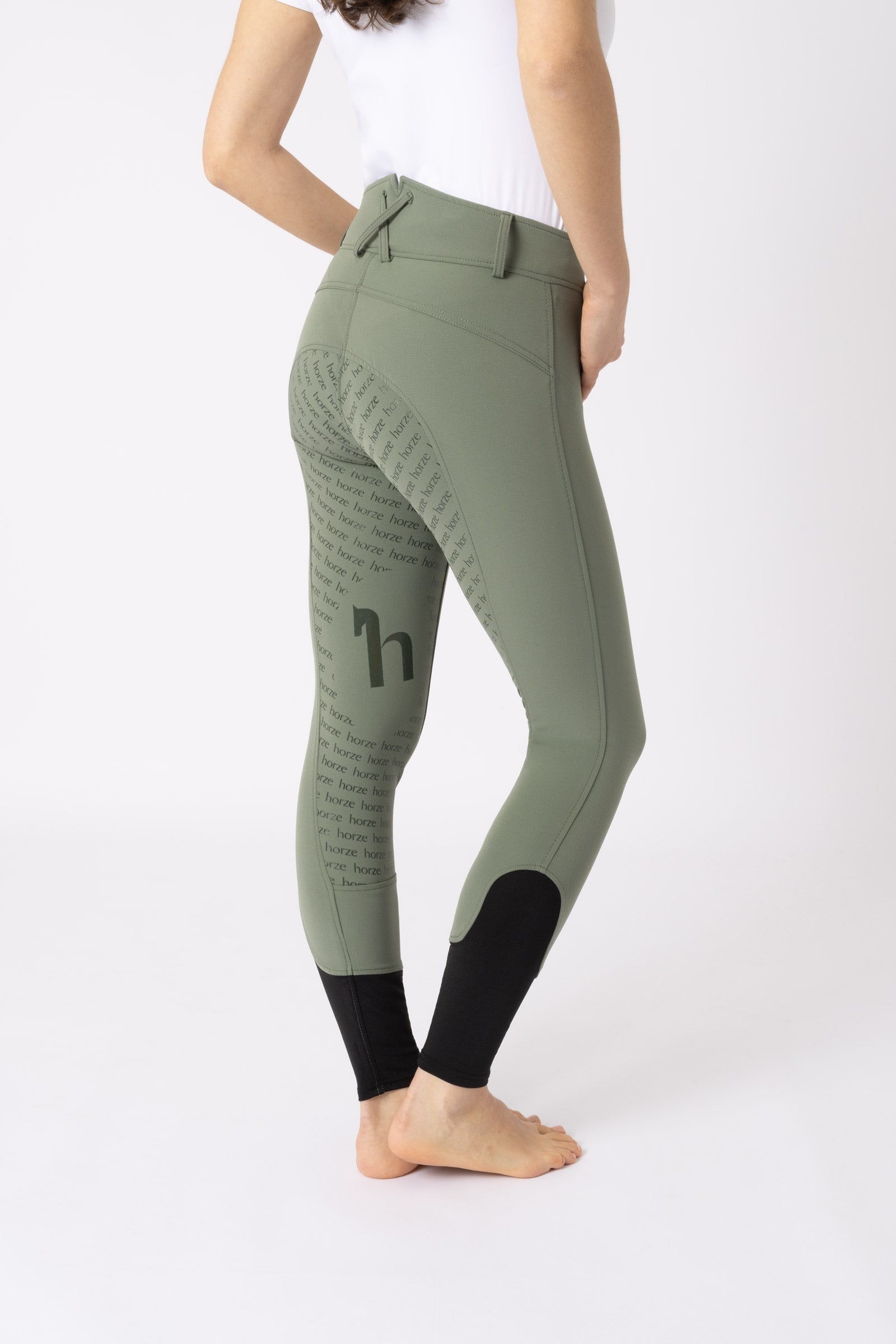 Horze Pantalones de Montar Cintura Alta con Asiento Completo de Silicona para Mujer Womens Breeches