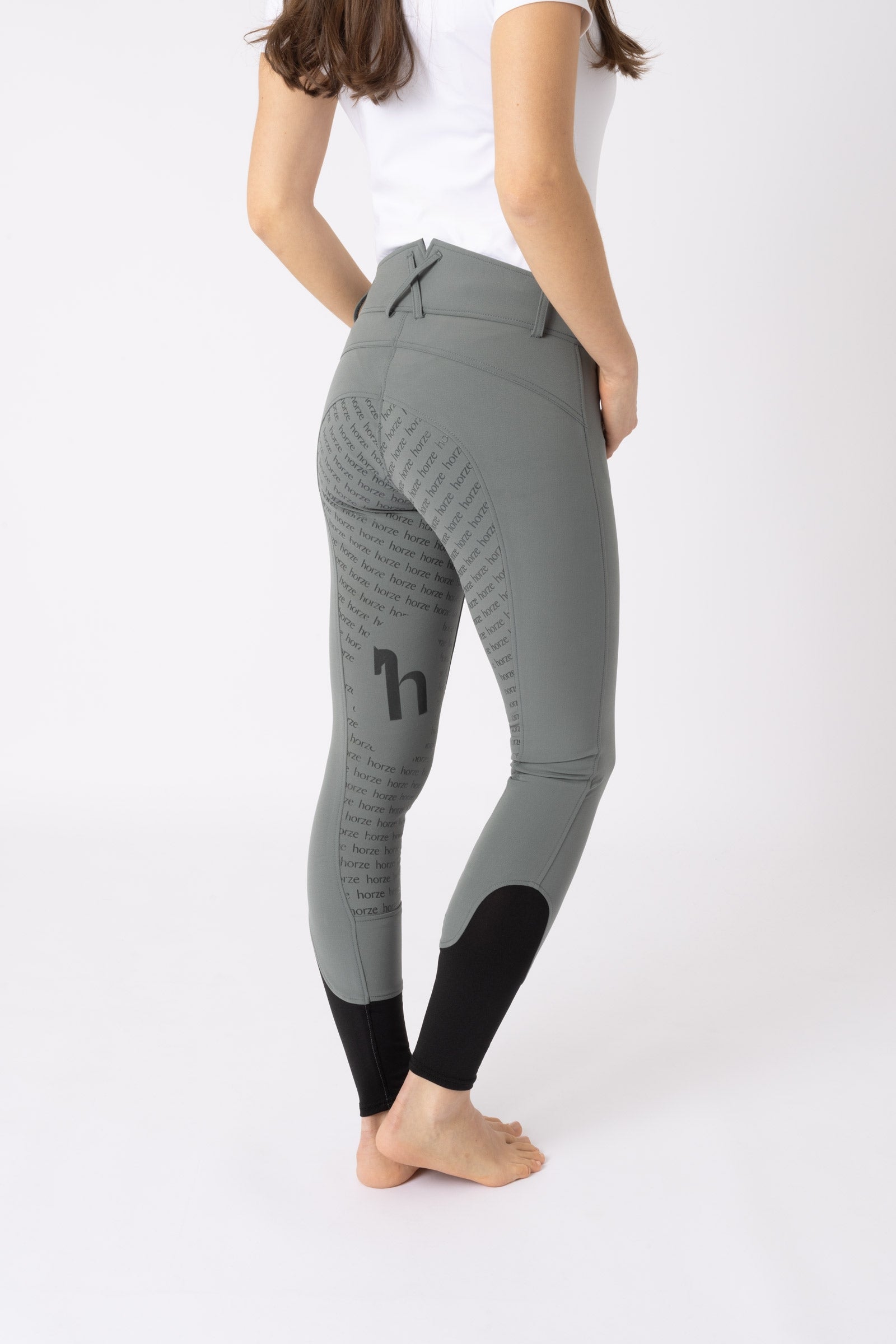 Horze Pantalones de Montar Cintura Alta con Asiento Completo de Silicona para Mujer Womens Breeches