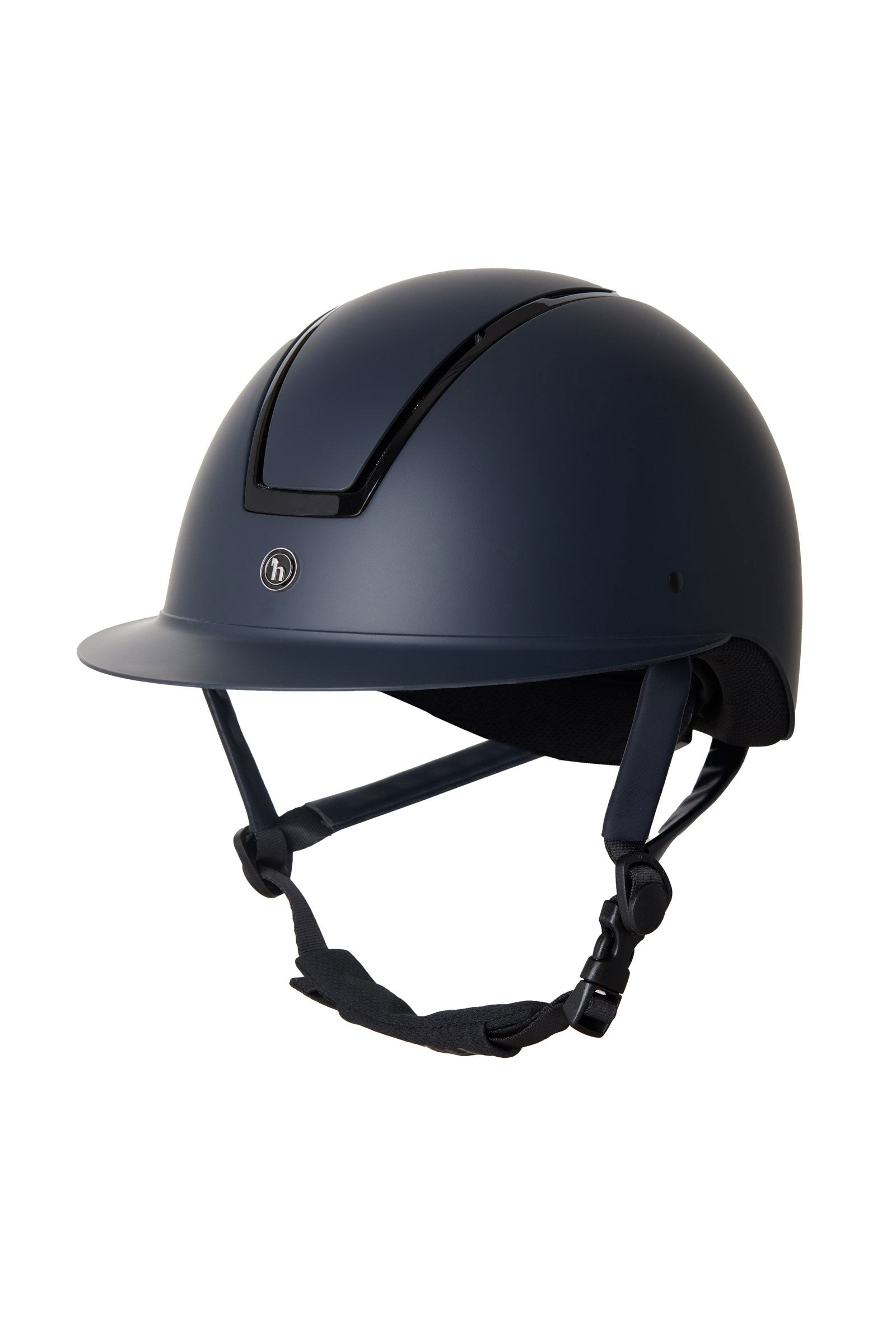 Horze Casco de Equitación con Estructura Reluciente & Visera para el Sol Noir II Equipamiento Seguridad