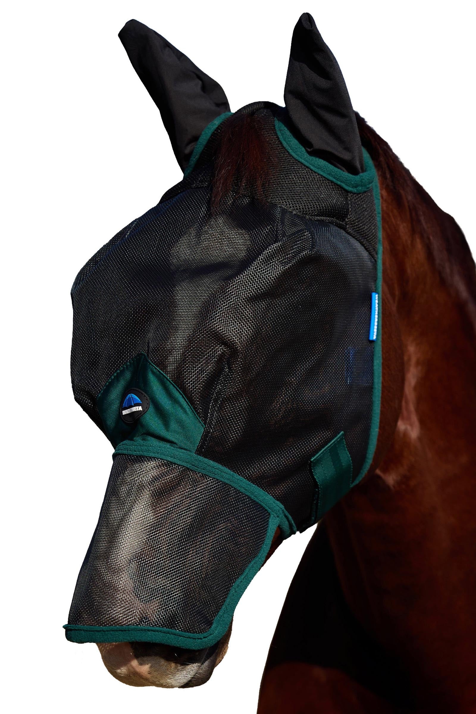 Weatherbeeta Comfitec Durable Mesh Máscara antimoscas con orejas y nariz Protección Antimoscas para Caballos