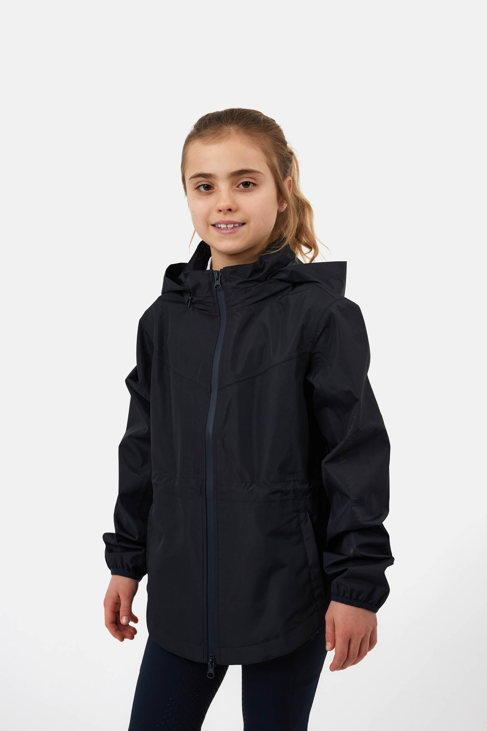 Horze Young Rider Fiora chaqueta impermeable con capucha plegable Ropa Niños