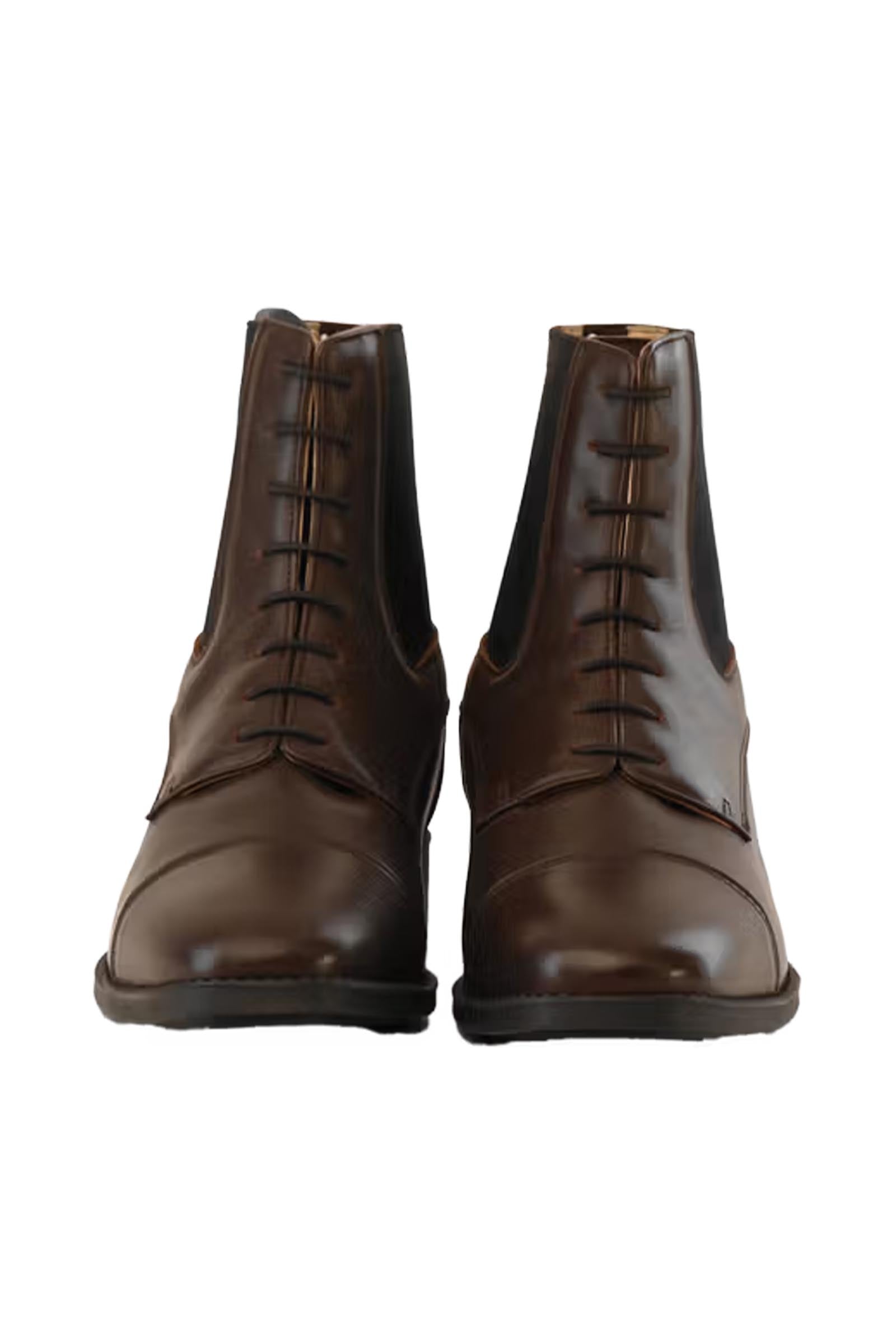 Dy'on Short Boots With Front Laces & Back Zipper Riding Boots & Riding Shoes