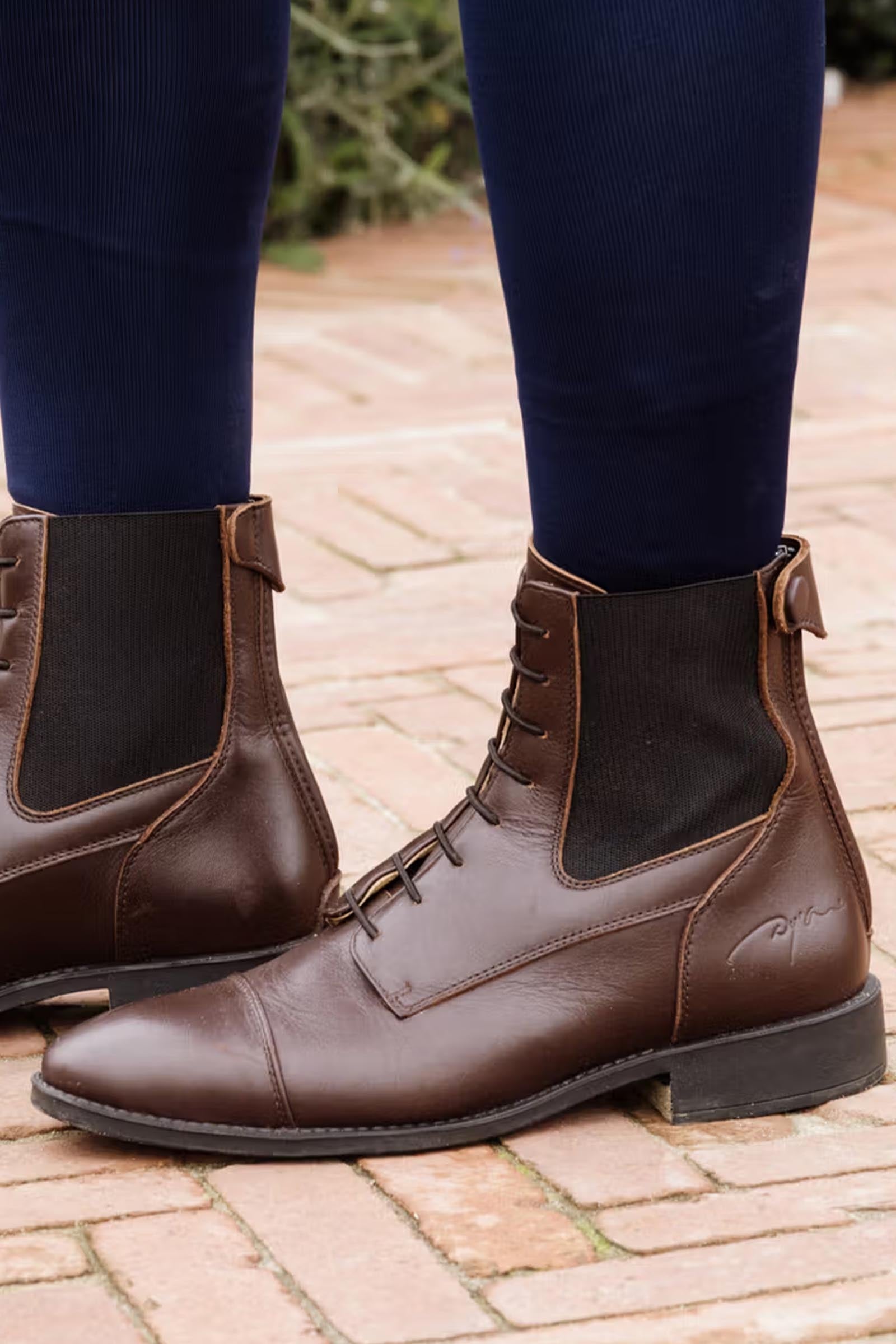 Dy'on Short Boots With Front Laces & Back Zipper Riding Boots & Riding Shoes