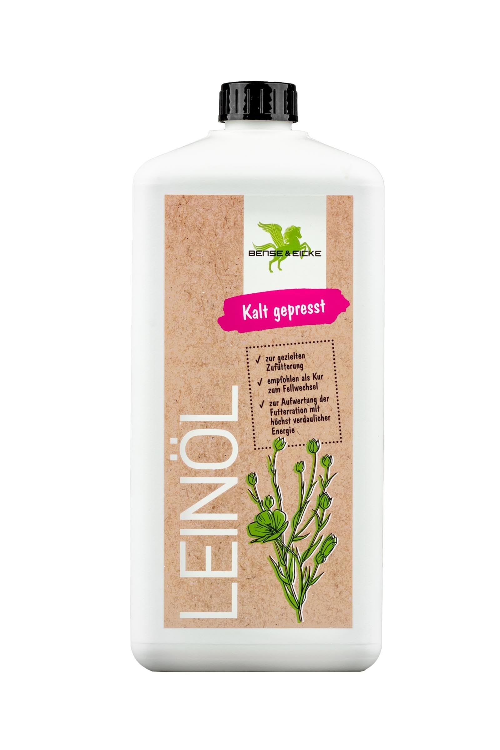 Bense & Eicke Linseed Oil Cold Pressed, 1000ml Horse Feed & Nutrition