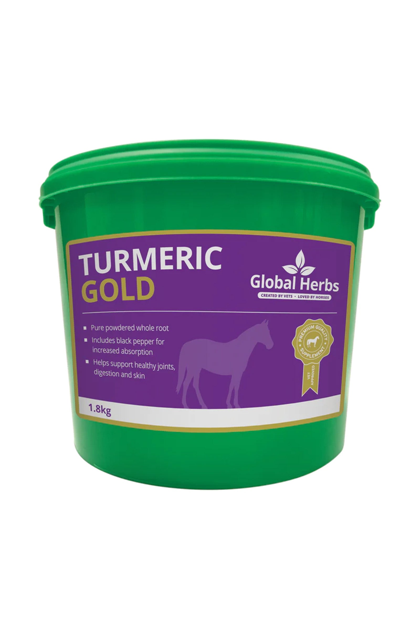Global Herbs Cúrcuma Oro 1.8kg Horse Feed & Nutrition