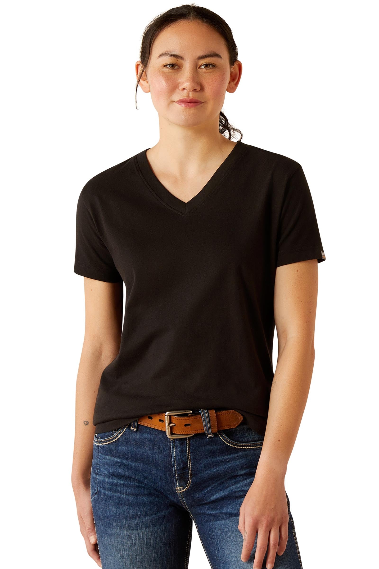 Ariat Rebar CottonStrong camiseta para mujer con cuello en V Ropa Mujer