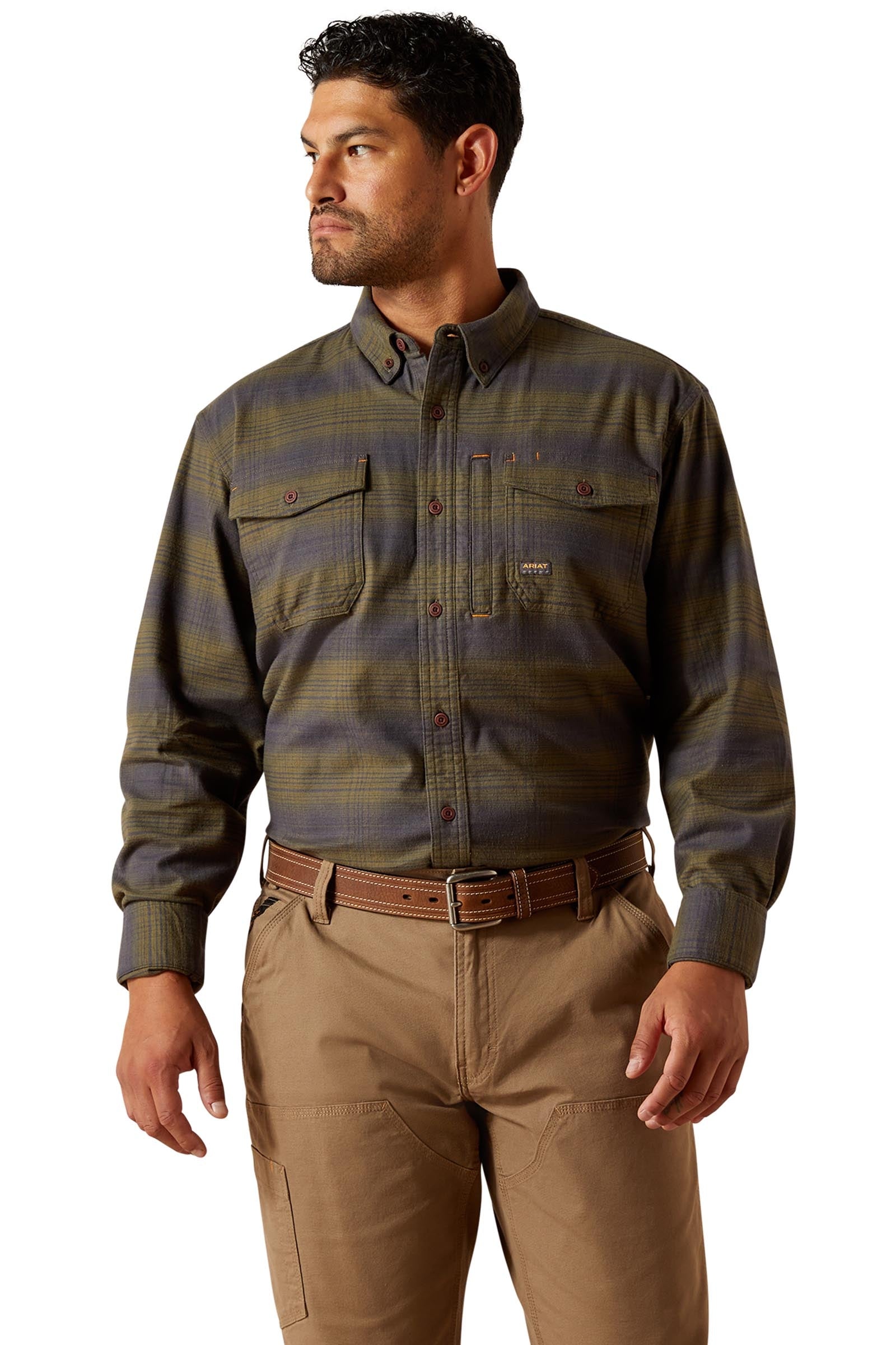 Ariat Rebar camisa de trabajo de franela DuraStretch Ropa Hombres
