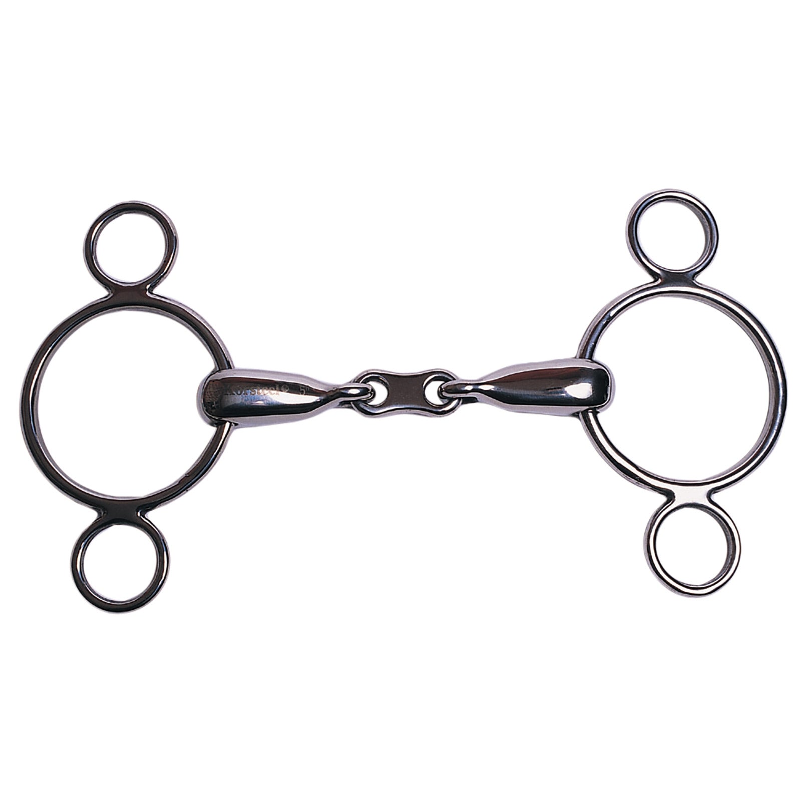 Korsteel Stainless Steel French Link 2 Ring Dutch Gag Bit Filetes y Bocados