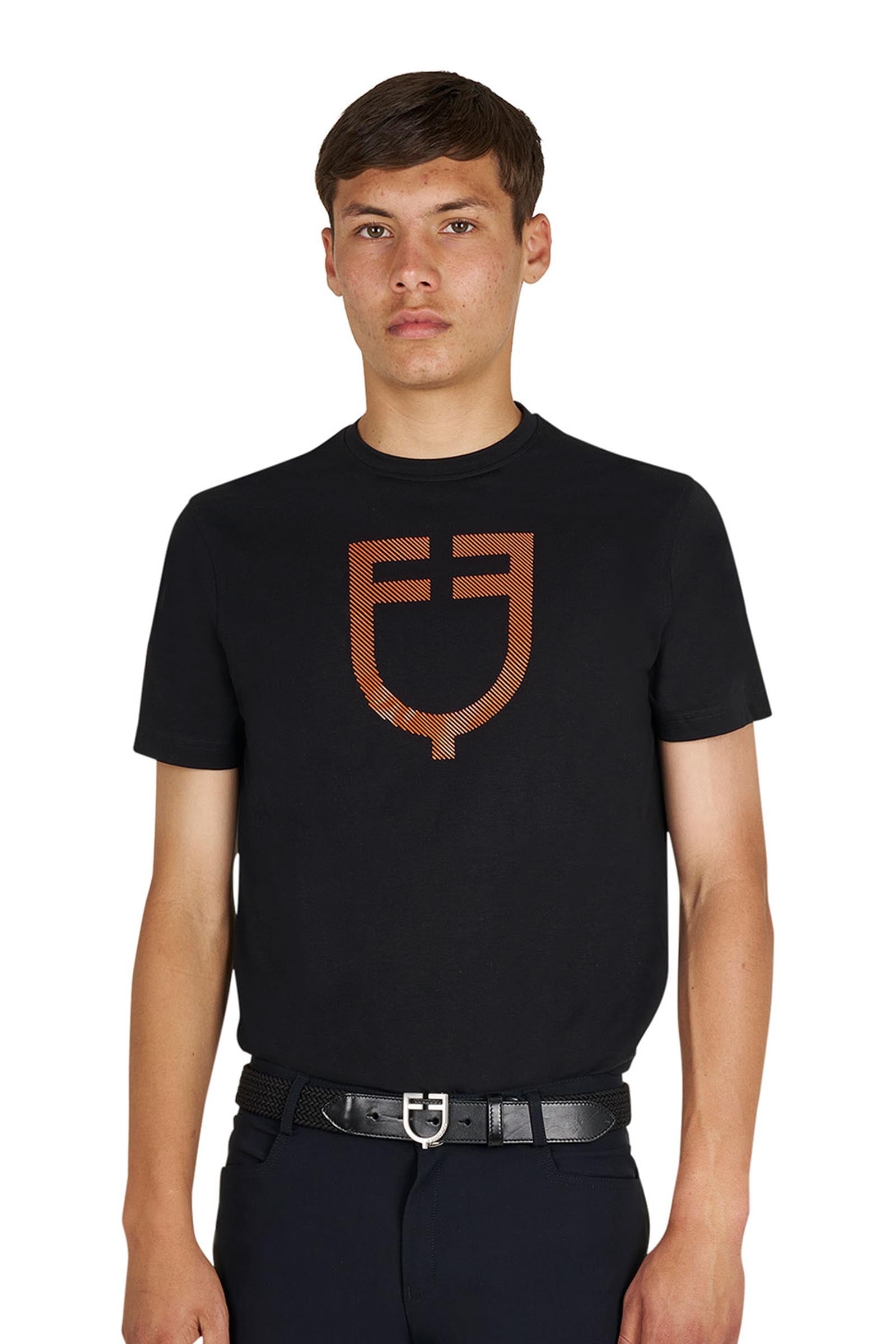 Equestro SS2026 Men's Basic T-Shirt With Glossy Logo Women’s Riding Clothing