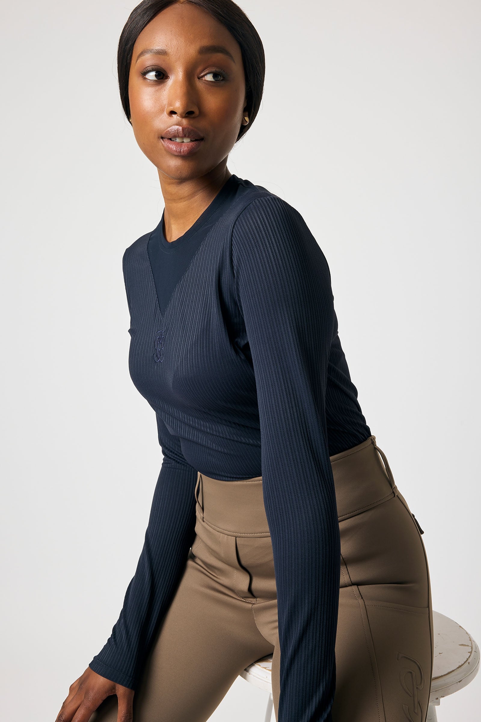 PS of Sweden Leandra LS Striped Mesh Top Women’s Riding Clothing