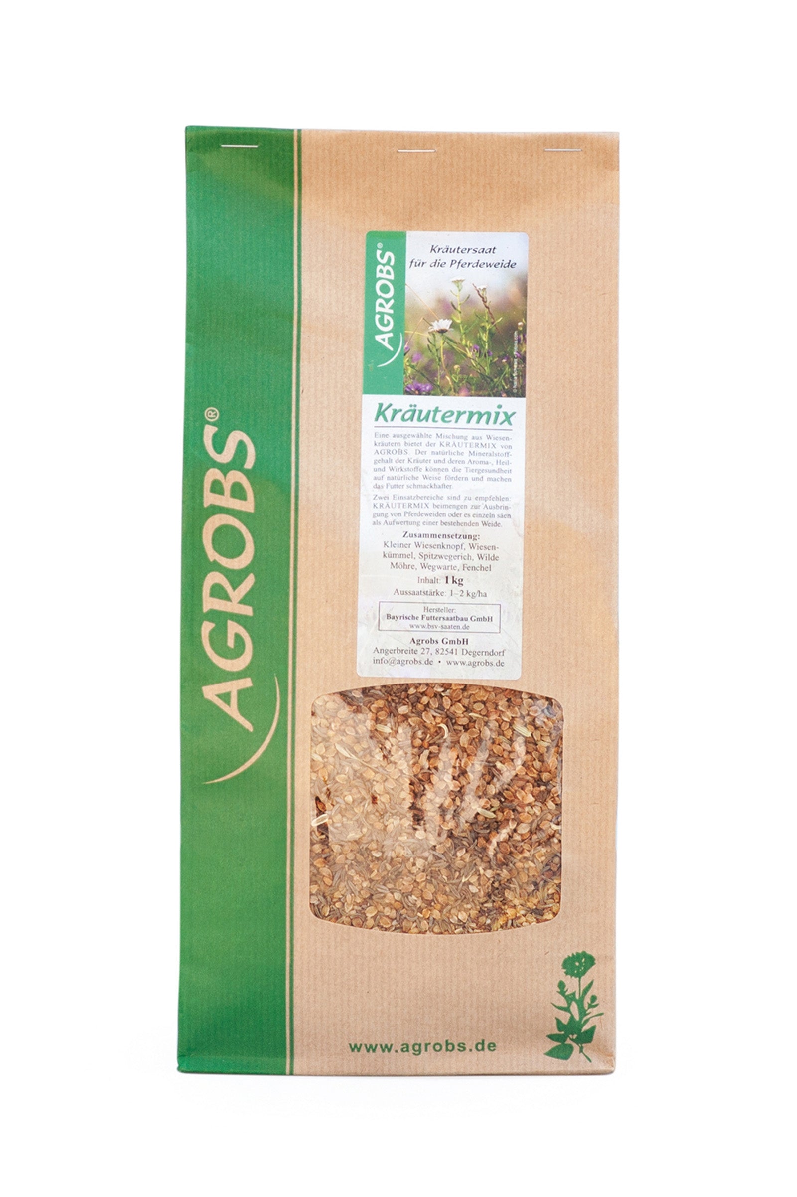 Agrobs Kräutermix Semillas de Hierbas para Pasto 1kg Horse Feed & Nutrition