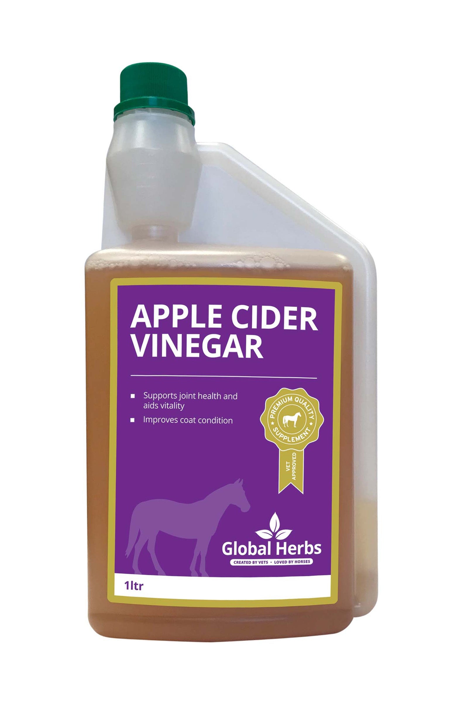 Global Herbs Apple Cider Vinegar 1Ltr. - Equine Horse Feed & Nutrition