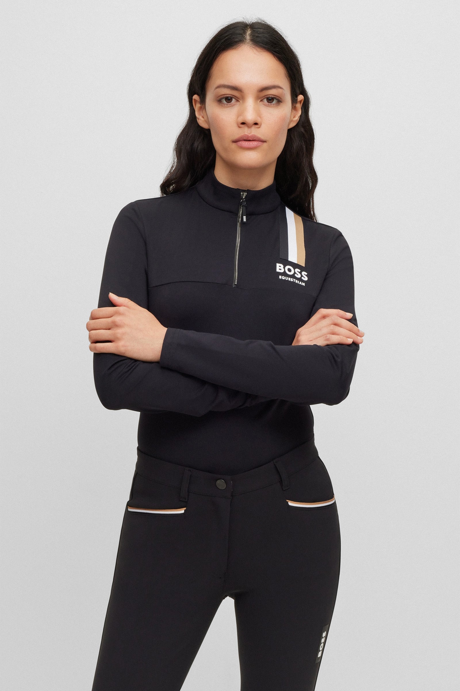 BOSS Equestrian Boss Lia Signature Stripe Women's Training Shirt Women’s Riding Clothing