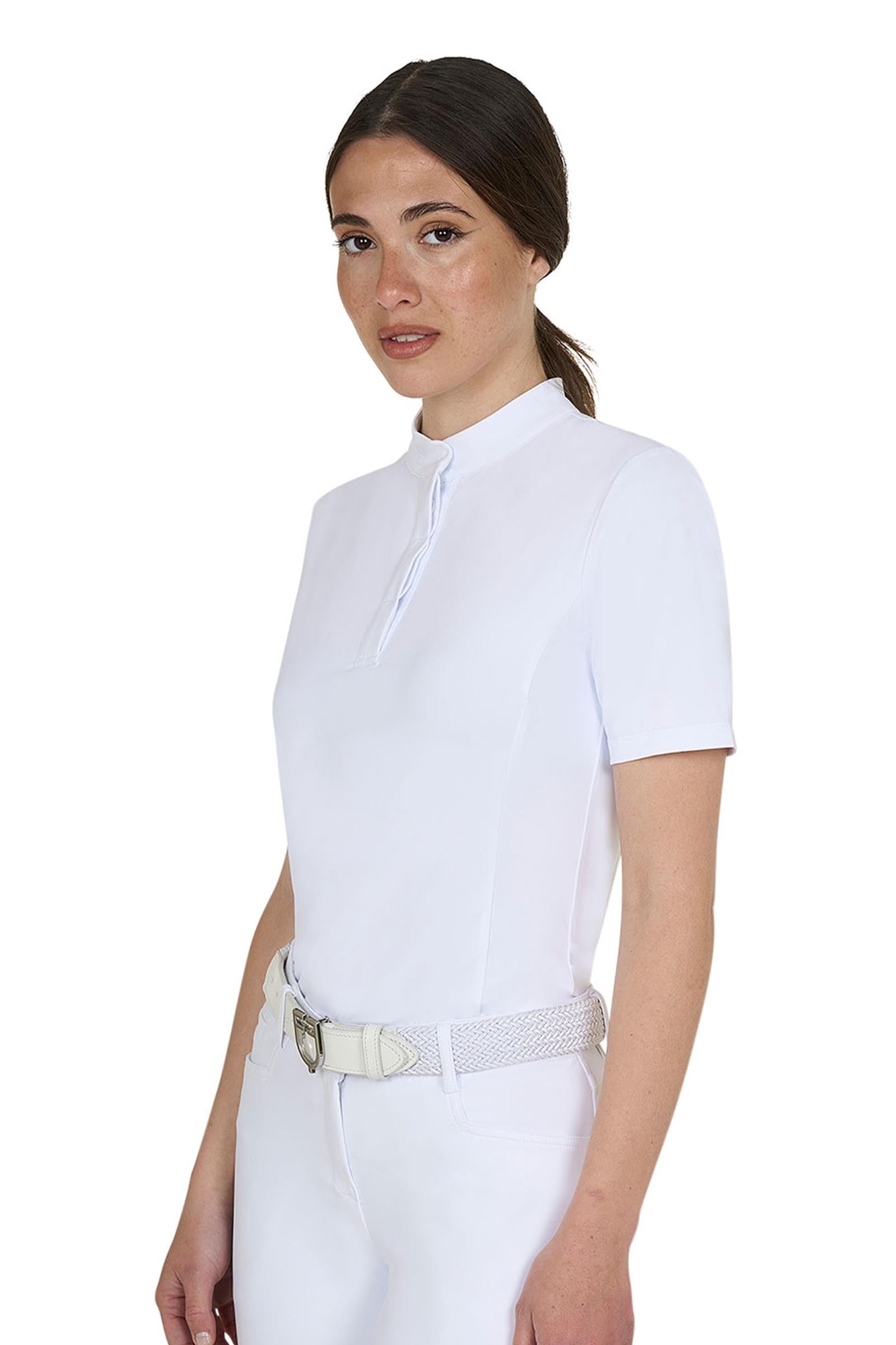 Equestro SS2026 Women's Basic Competition Polo Shirt SS Buttons Ropa Mujer