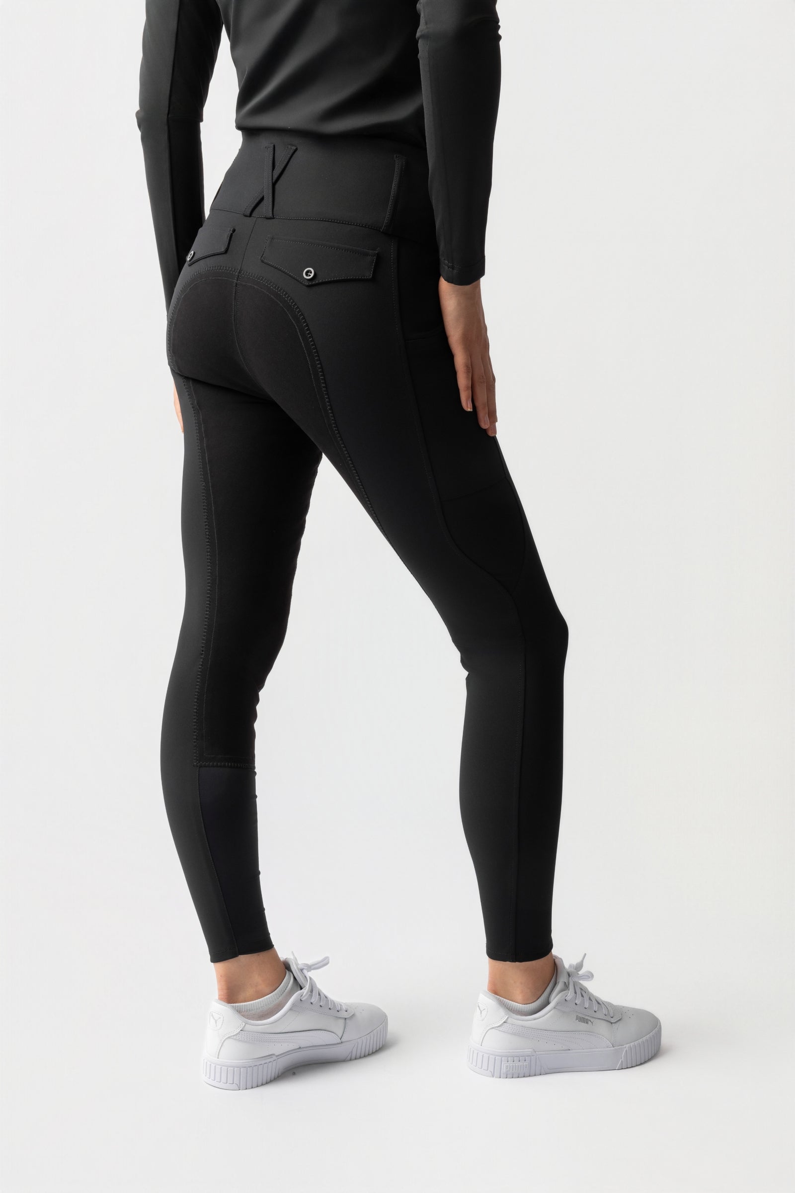 Horze Leonie pantalones de montar con asiento completo para mujer en ante vegano Womens Breeches