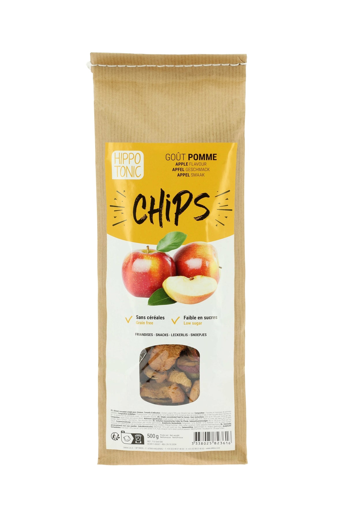 HIPPOTONIC manzana chips para caballos, 500 g Horse Feed & Nutrition
