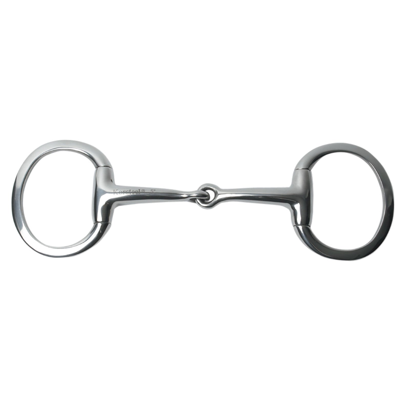 Korsteel Stainless Steel Featherweight Thin Mouth Jointed Flat Ring Eggbutt Snaffle Bit Filetes y Bocados