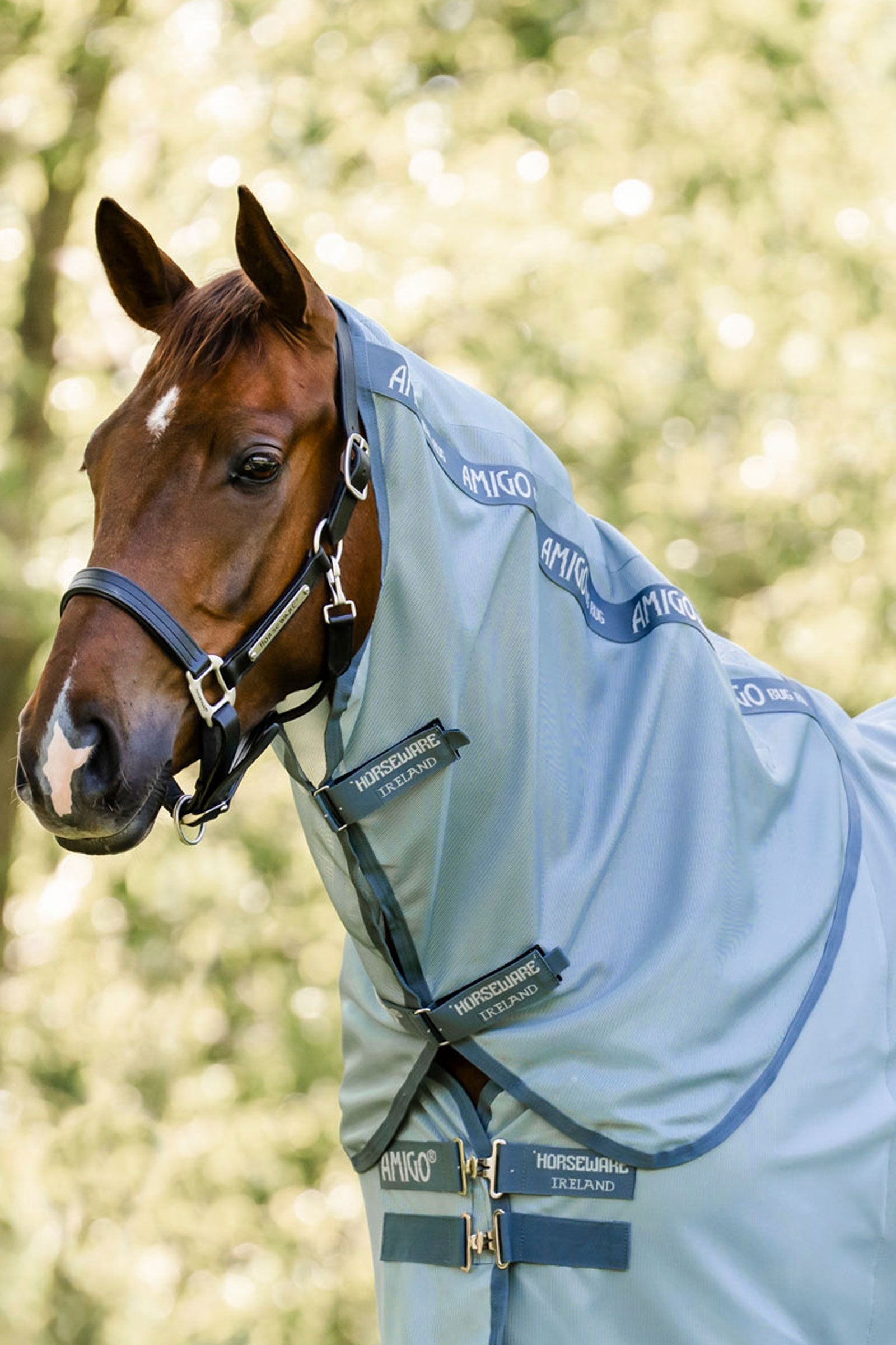 Horseware Amigo cubrecuello para manta antimoscas, protección UV Mantas Caballo
