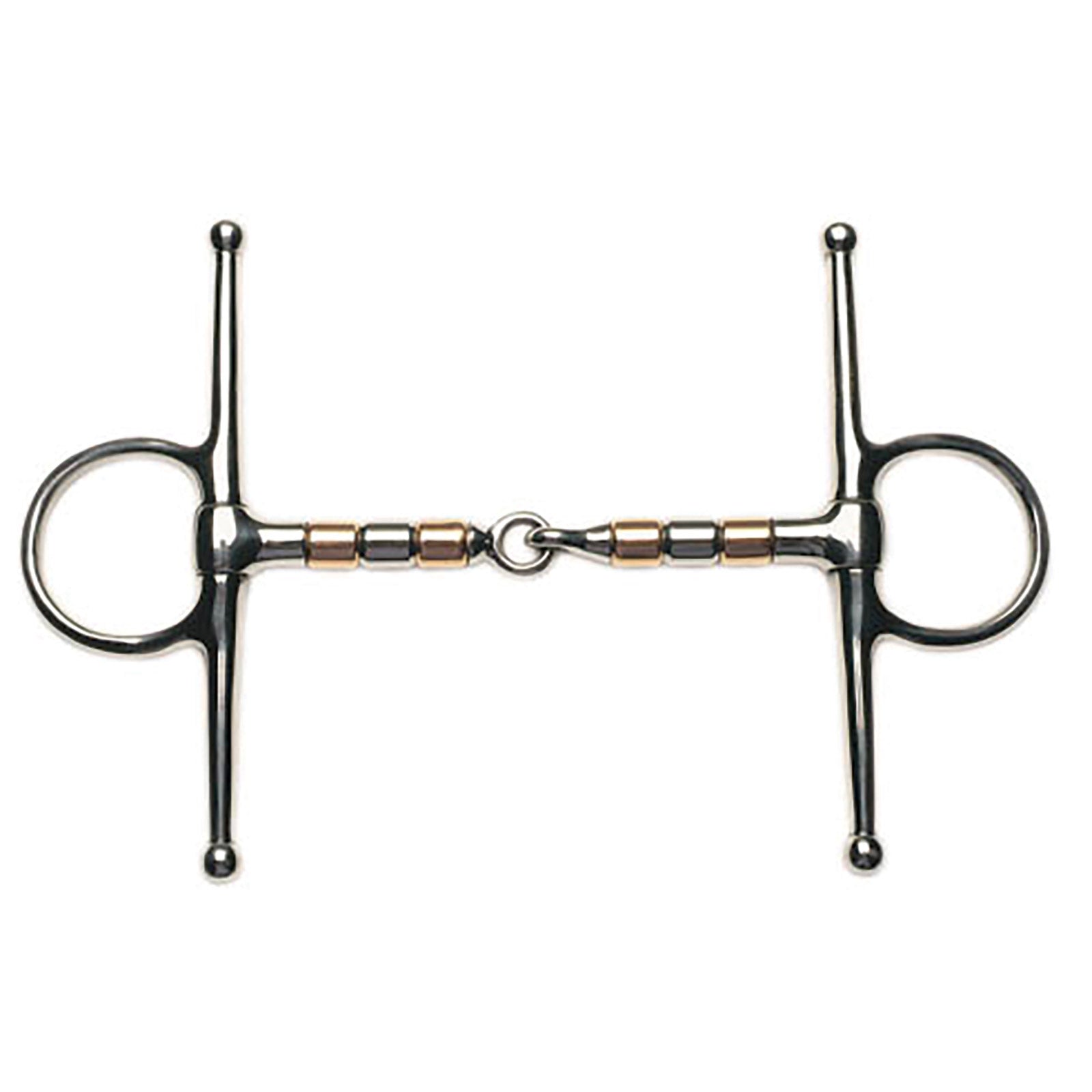 Korsteel Stainless Steel Copper & Steel Rollers Full Cheek Snaffle Bit Filetes y Bocados