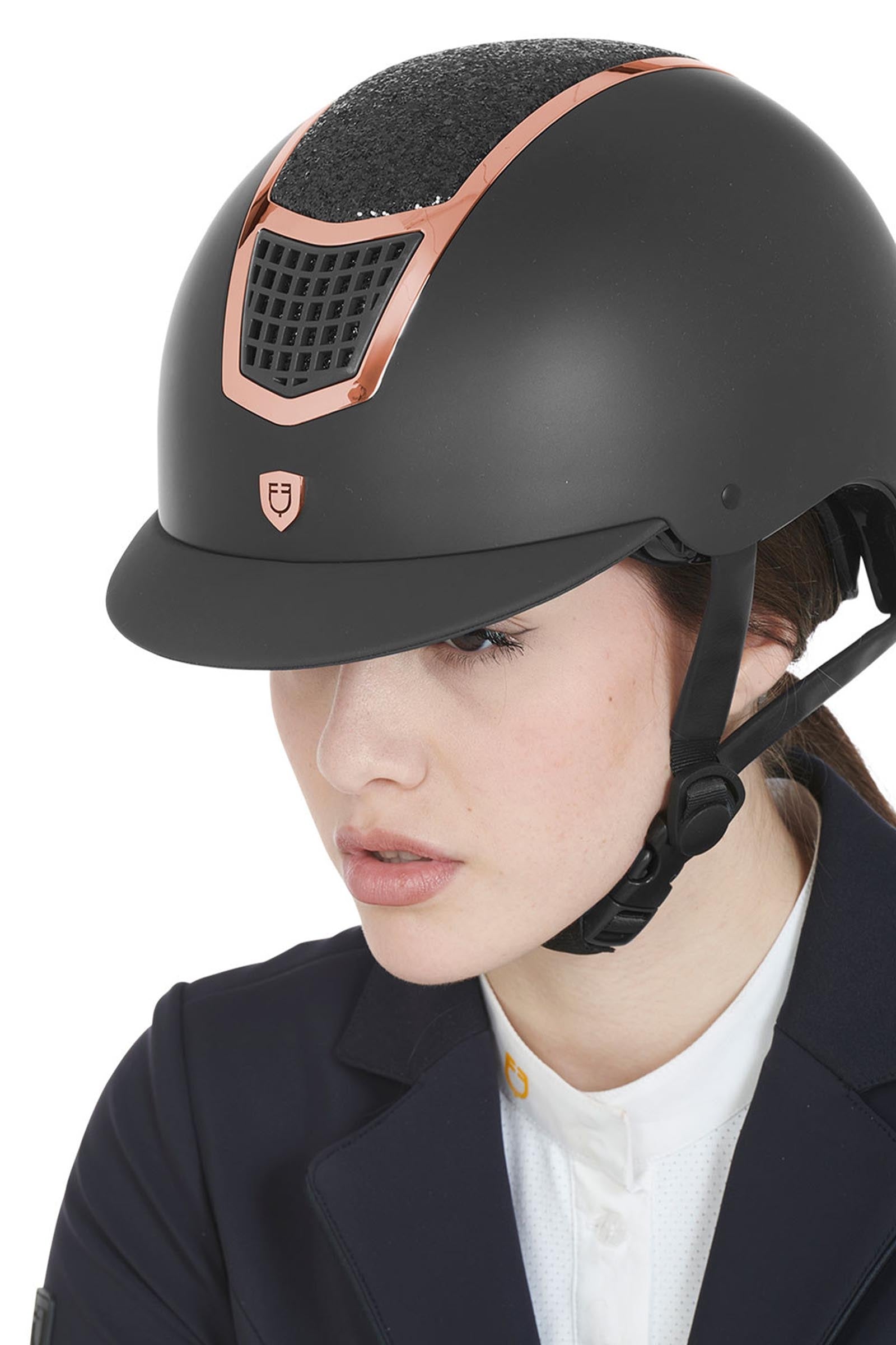 Equestro Helmet With Rhinestones En 1384-2023 Homologation Safety Equipment