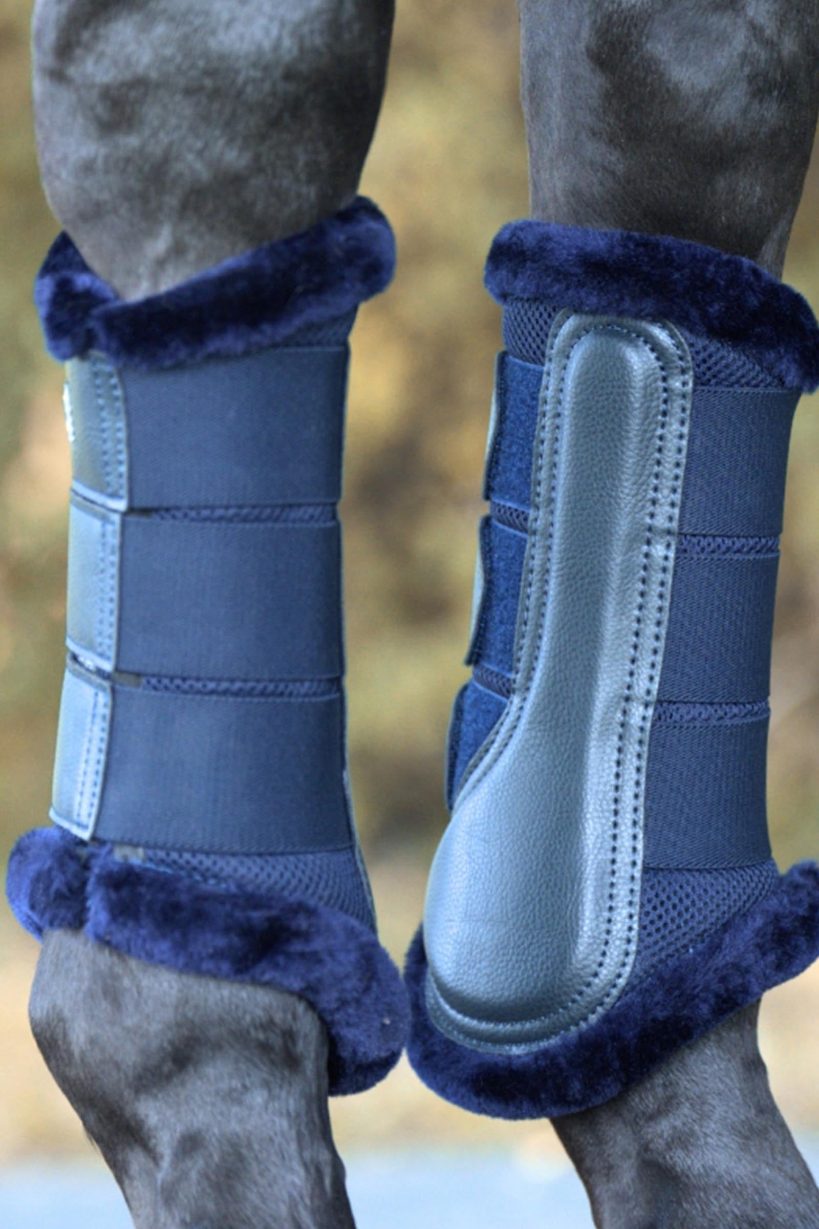 Kavalkade Anatomic Mesh Tendon Boots With Faux Fur Leg Protection & Hoof Protection for Horses