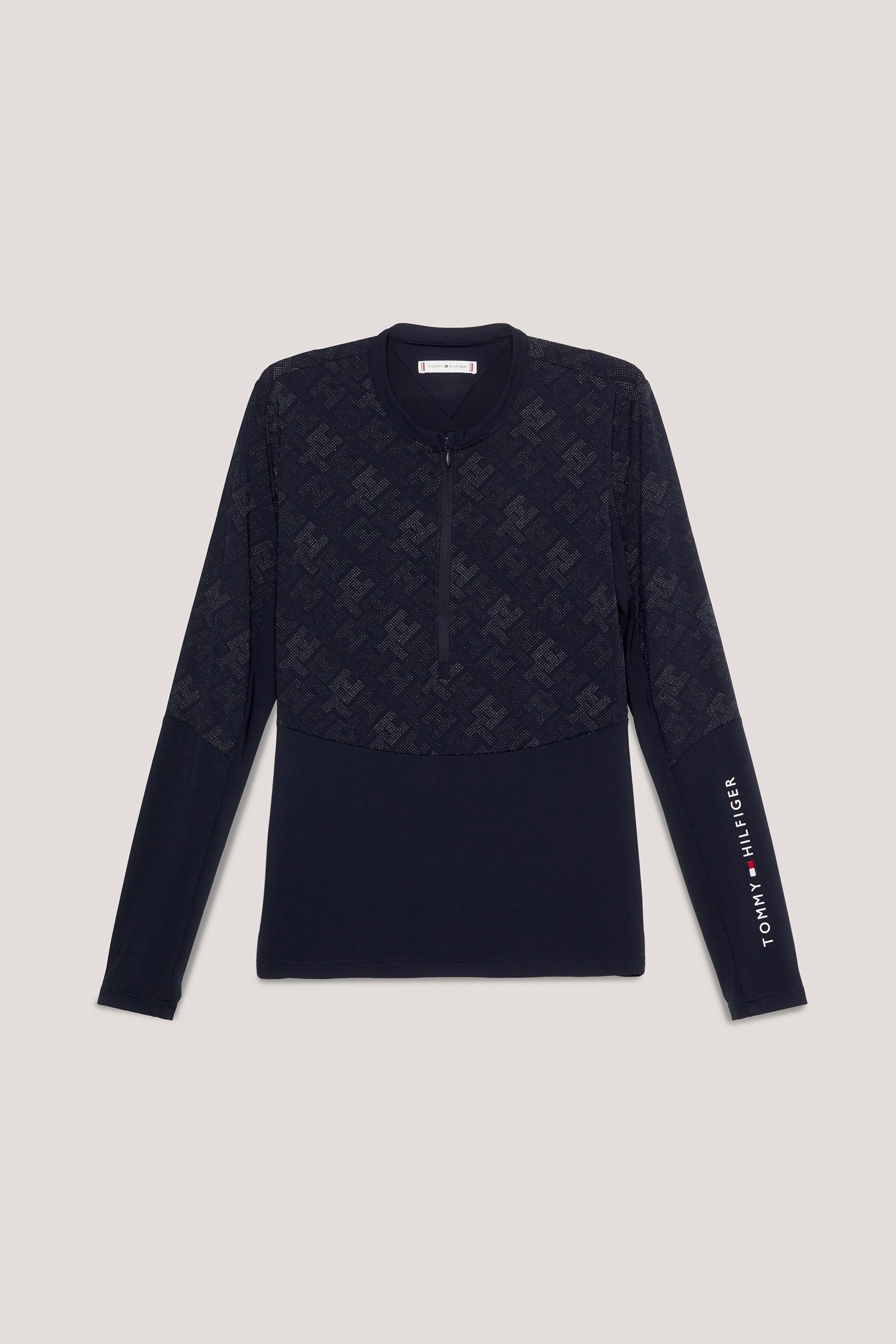 Tommy Hilfiger Equestrian Colonia Camiseta de entrenamiento de manga larga con cremallera 1/4 reflectante Ropa Mujer