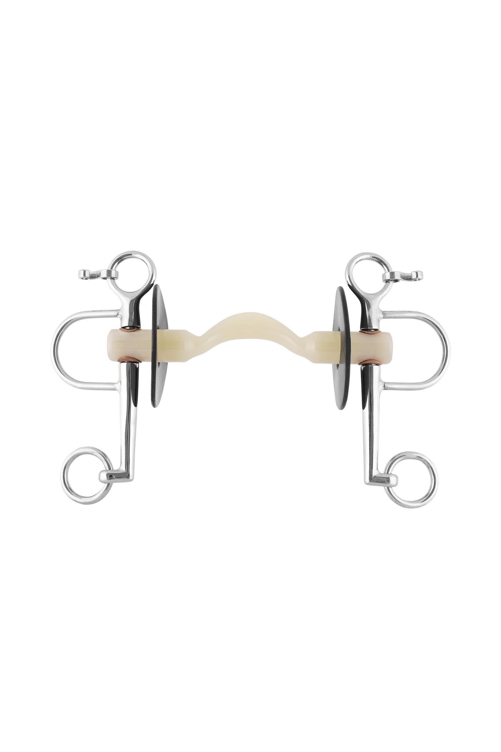 Sprenger Nathe pelham, 20 mm, barra blanda con paso de lengua, patas cortas, termoplast Filetes y Bocados