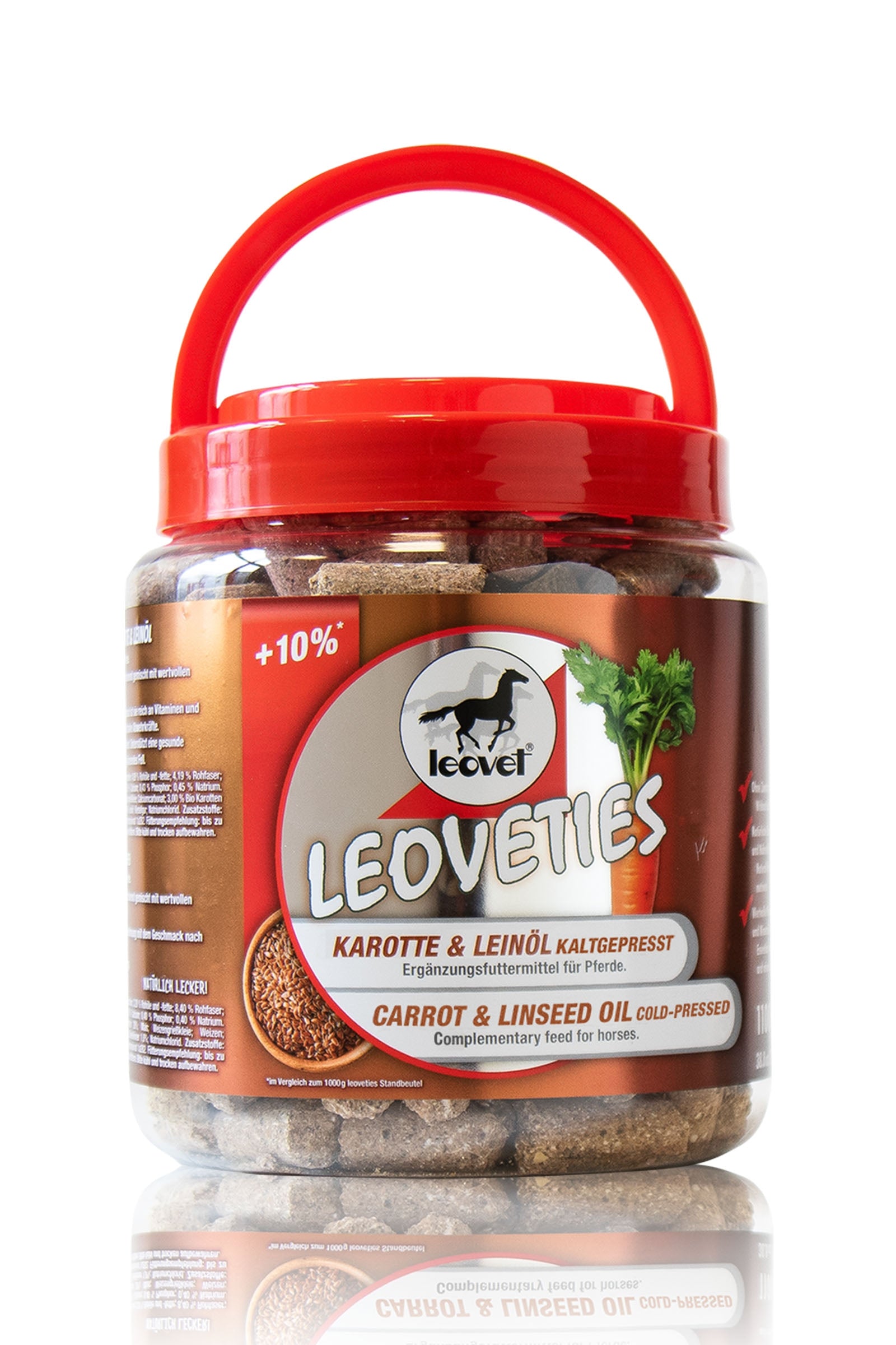 Leovet Leoveties zanahoria & linaza prensada en frío, 1,1 kg Horse Feed & Nutrition