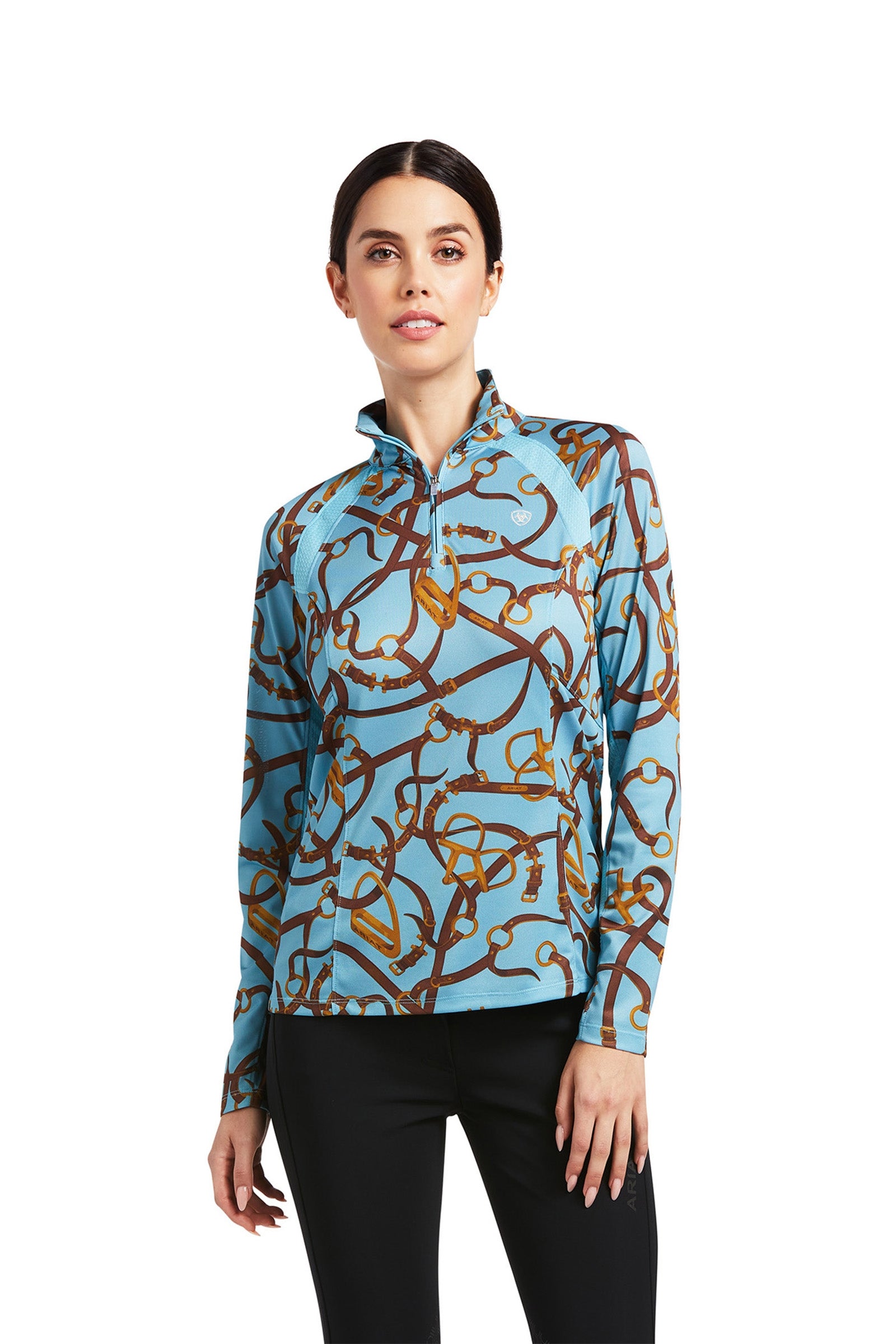 Ariat Camisa Capa Base 1/4 Cremallera para Mujer Sunstopper 2.0 Ropa Mujer