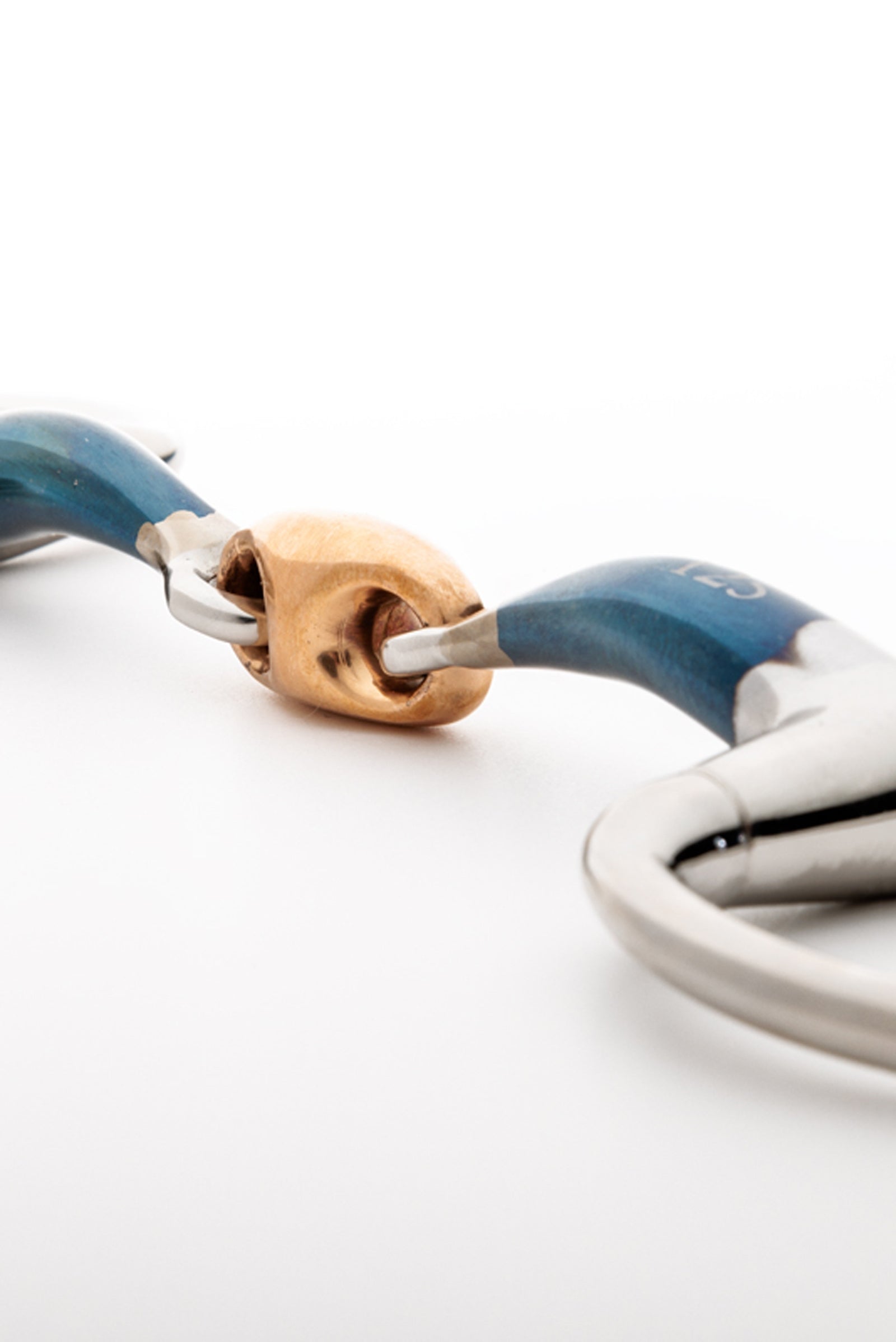 Kavalkade Ergonomic Eggbutt Snaffle Bit Double Jointed, Lock Up, 14 mm Horse Bits