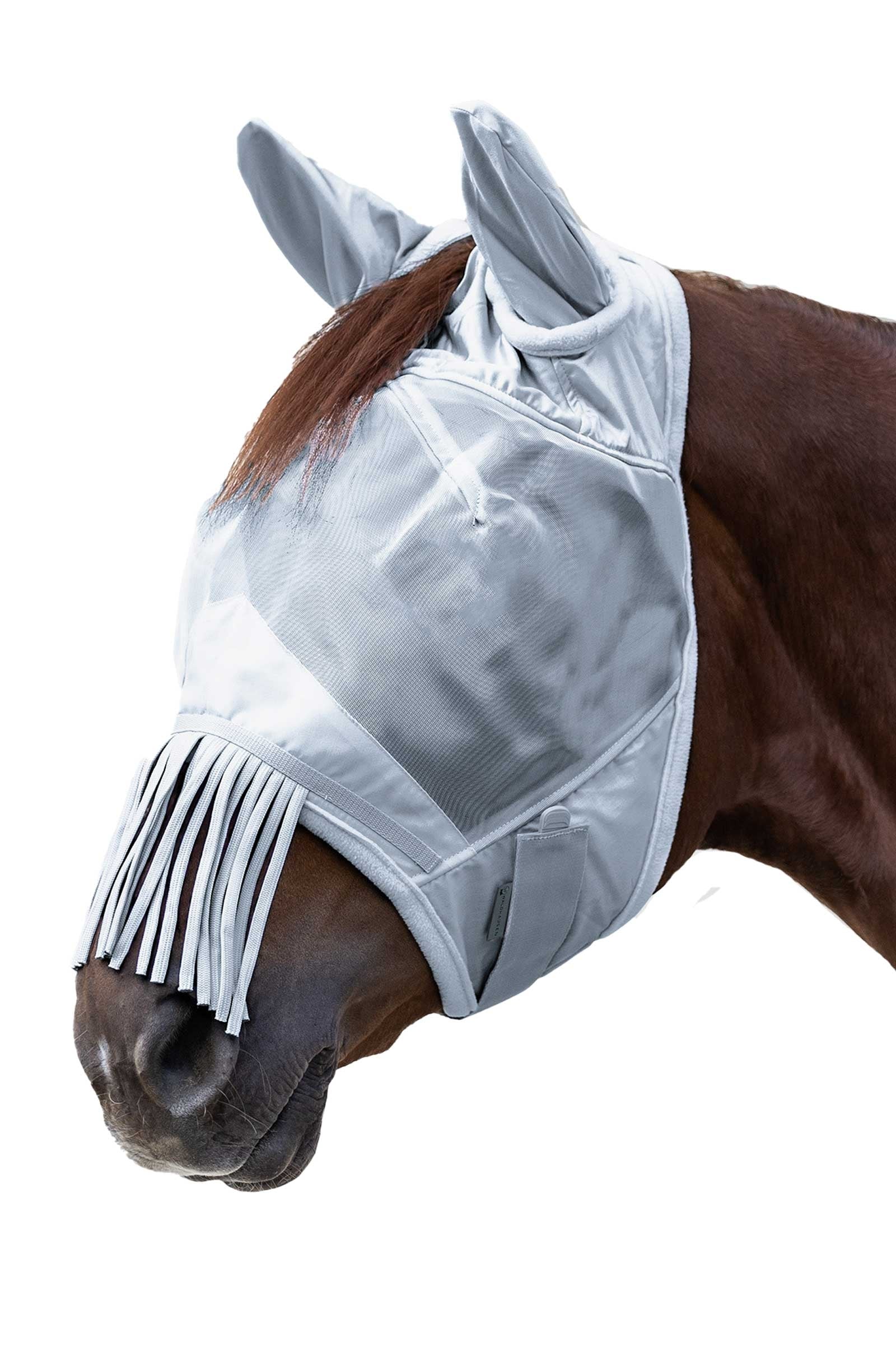 Waldhausen mascarilla antimoscas con orejas y flecos en la nariz Protección Antimoscas para Caballos