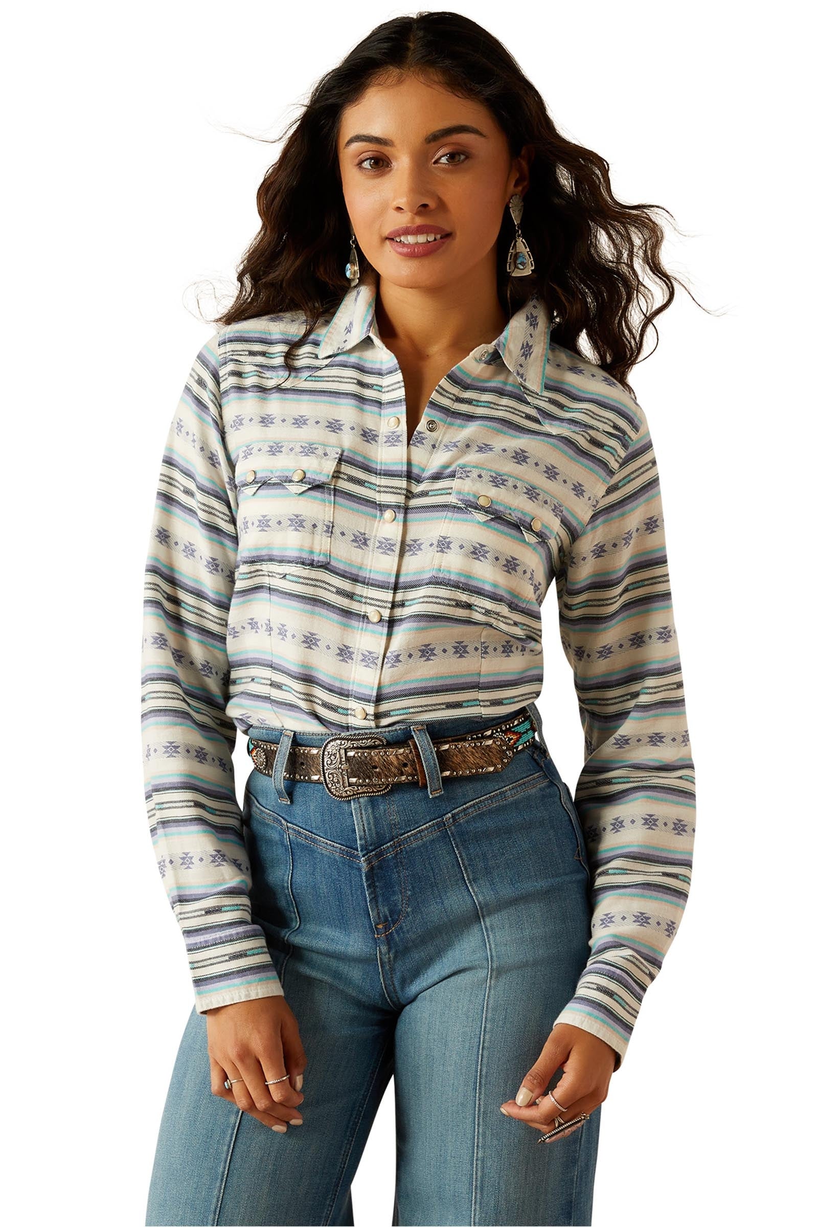Ariat Seaside Serape camisa para mujer con botones a presión Ropa Mujer