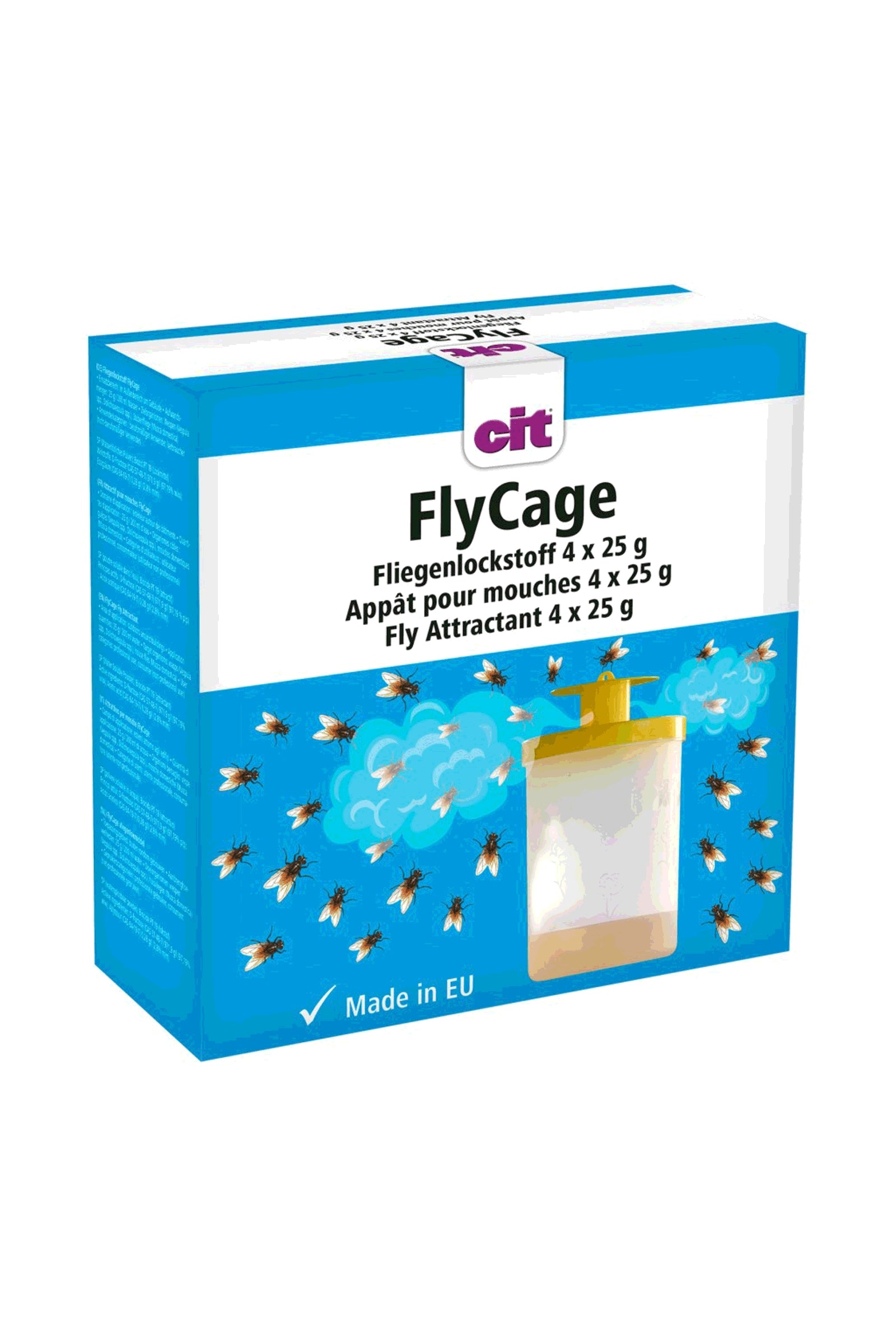 Kerbl Cit atrayente para moscas FlyCage, 4 x 25 g Protección Antimoscas para Caballos