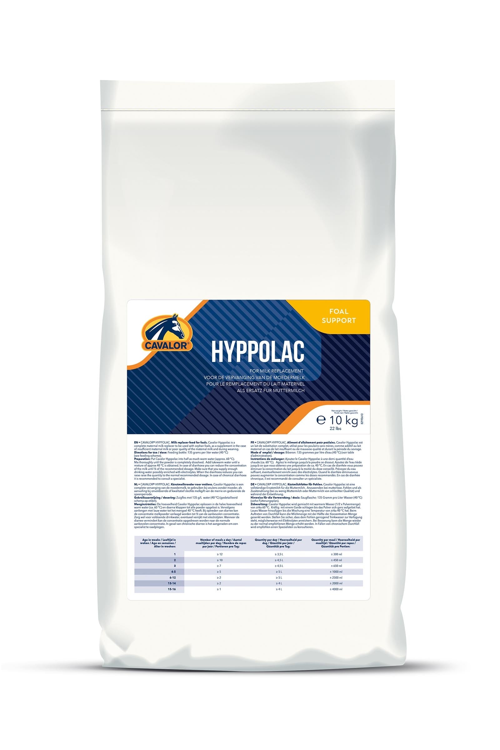 Cavalor Polvo para Potros Hyppolac, 10kg Horse Feed & Nutrition
