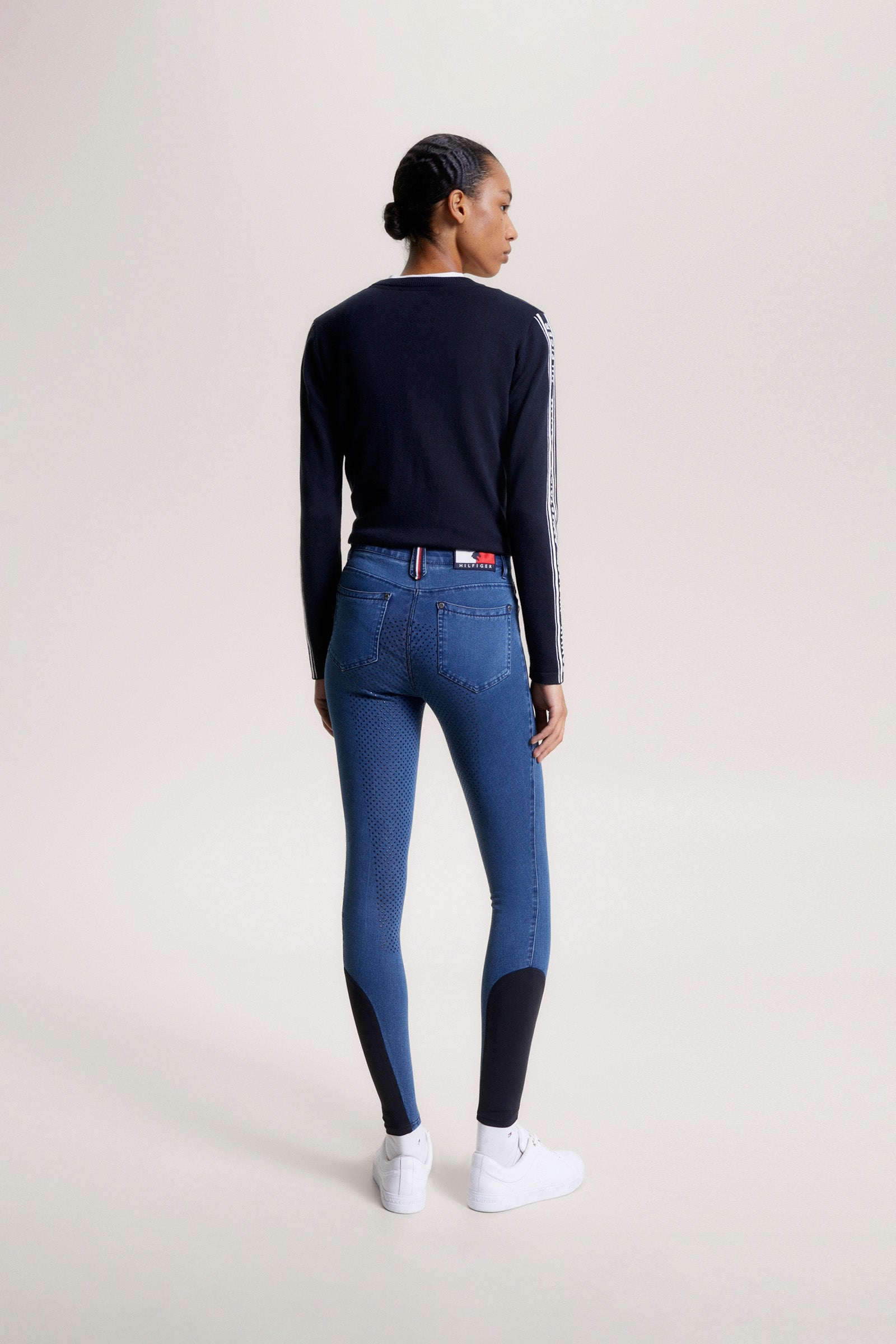 Tommy Hilfiger Equestrian Queens Denim Pantalones de Montar con Grip Completo Womens Breeches